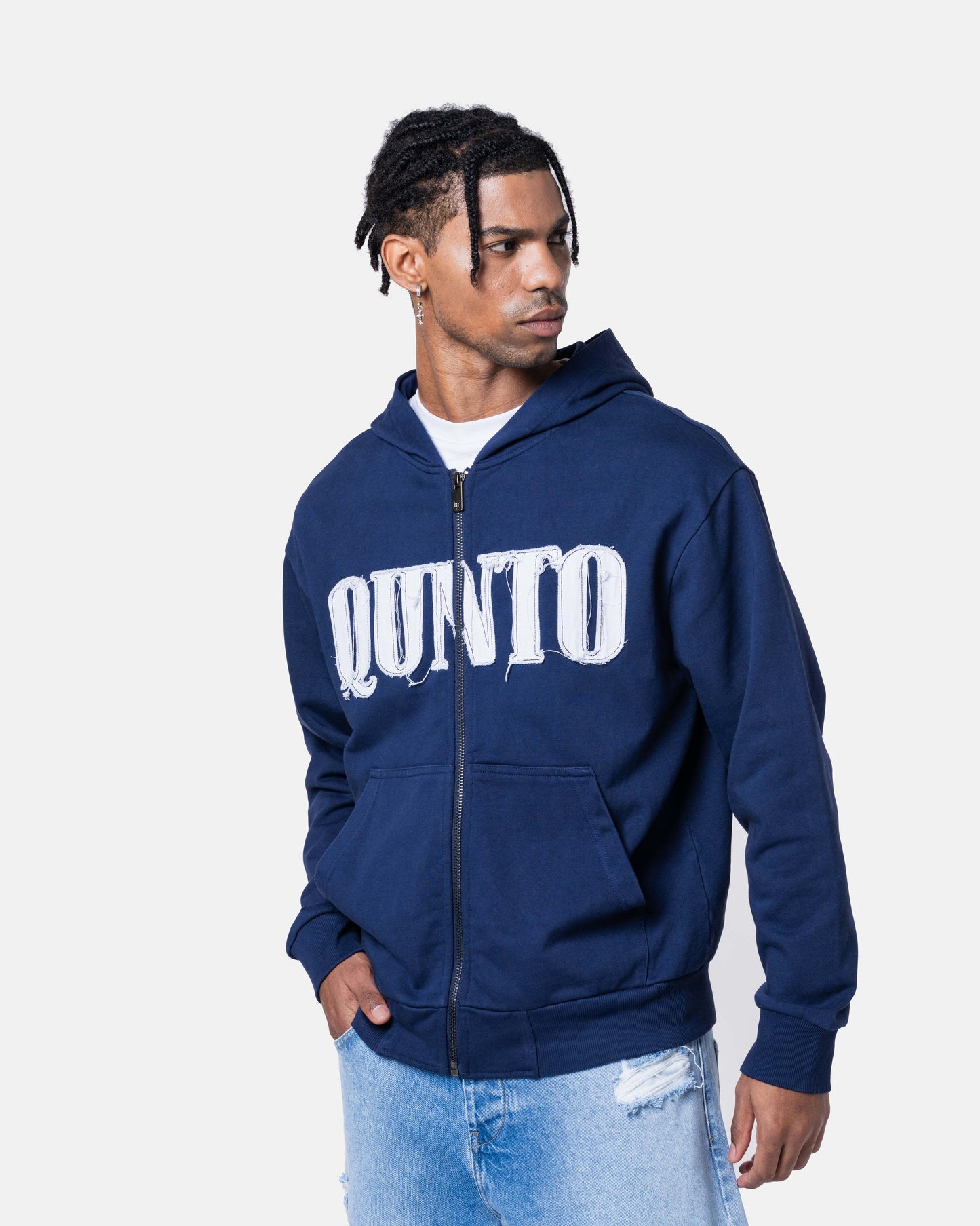 CLASSIC ZIPER HOODIE BLUE
