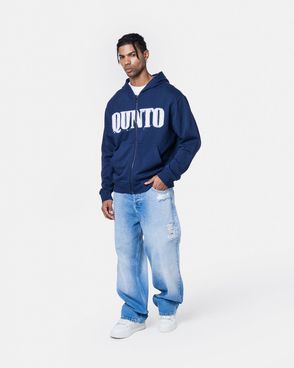 Classic Zip Hoodie Blue