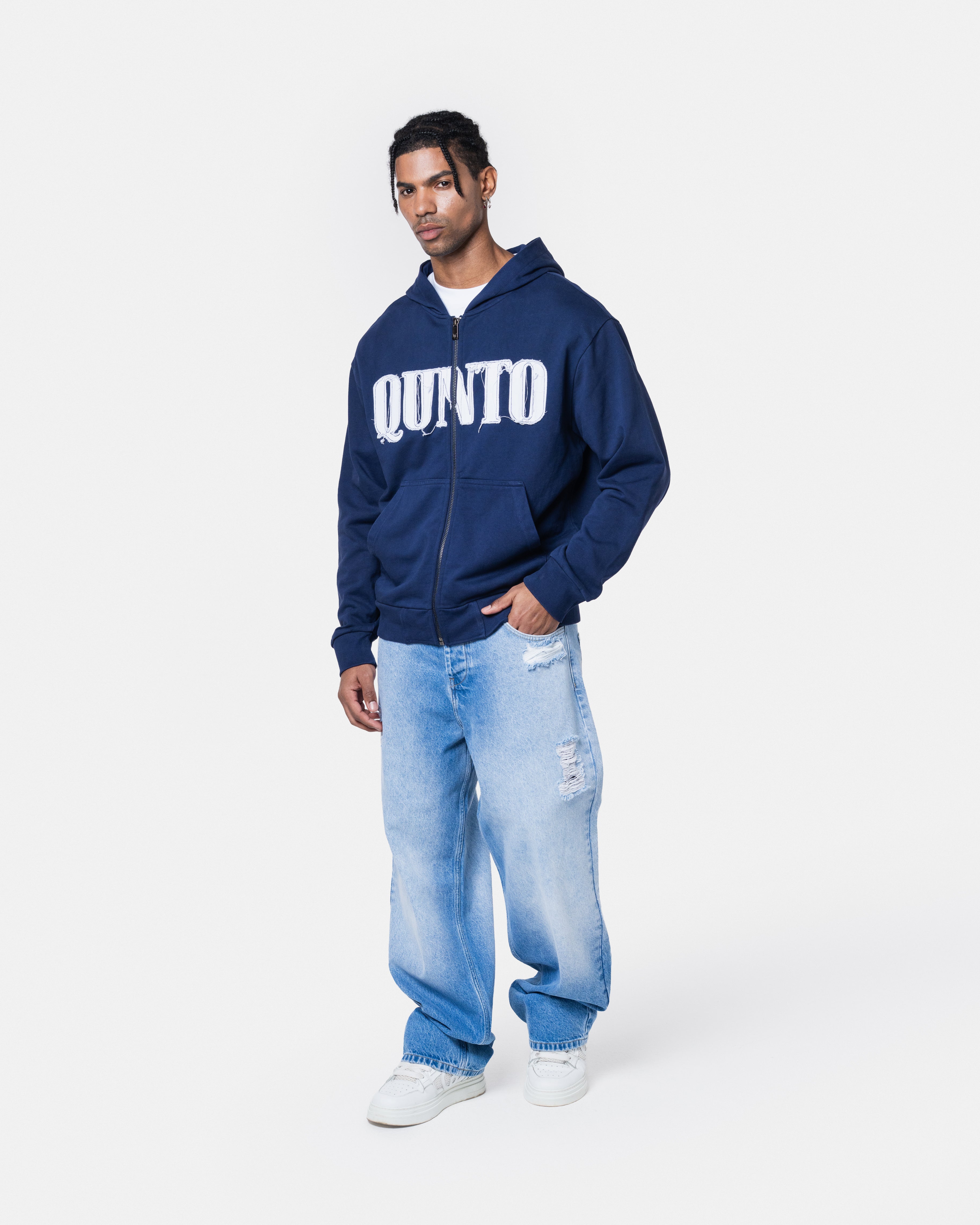 Classic Zip Hoodie Blue