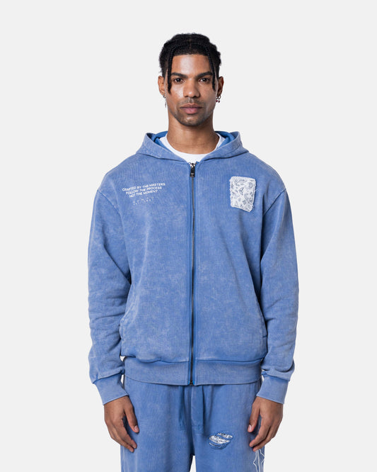 DESTROY ZIPPER HOODIE BLUE