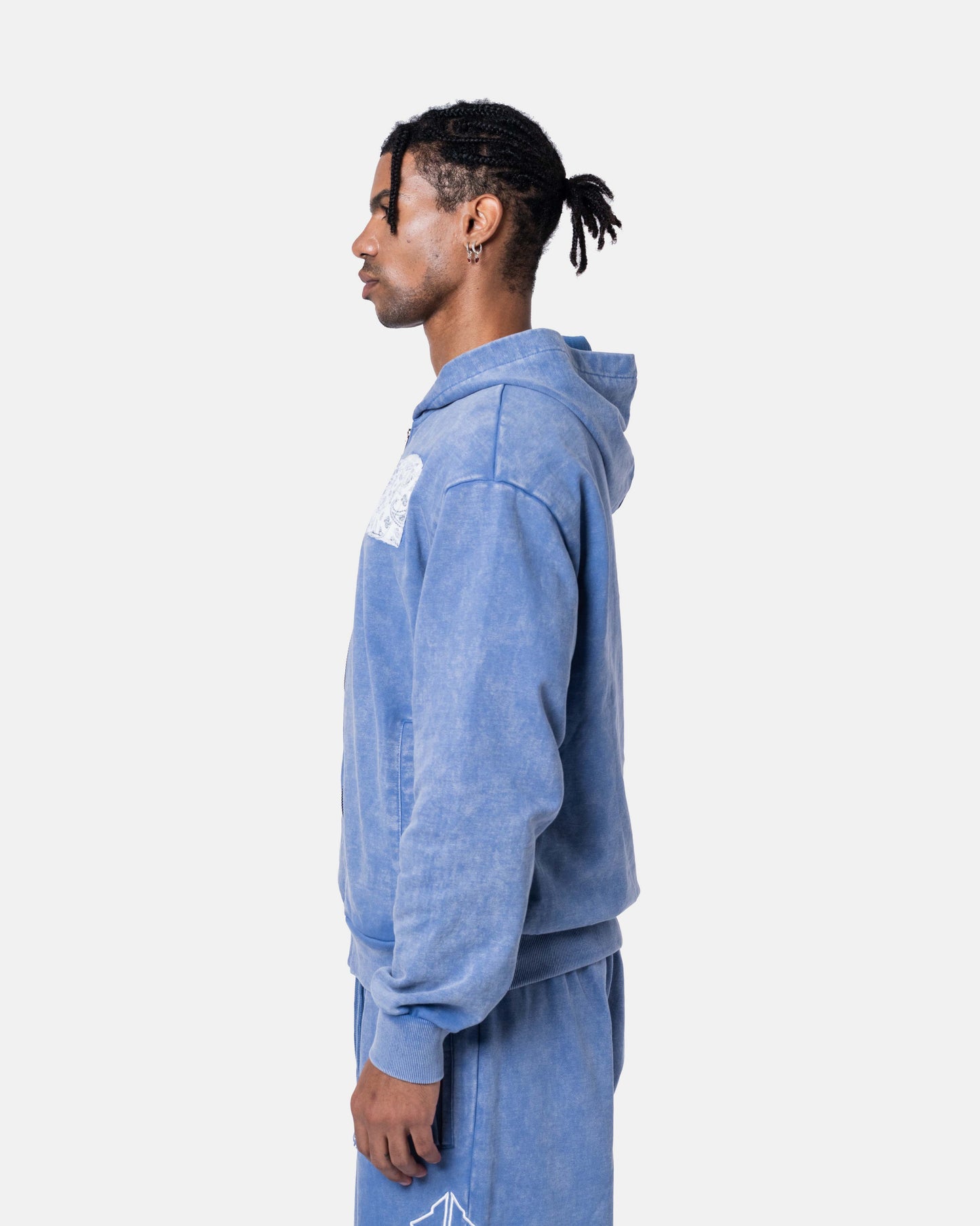 DESTROY ZIPPER HOODIE BLUE