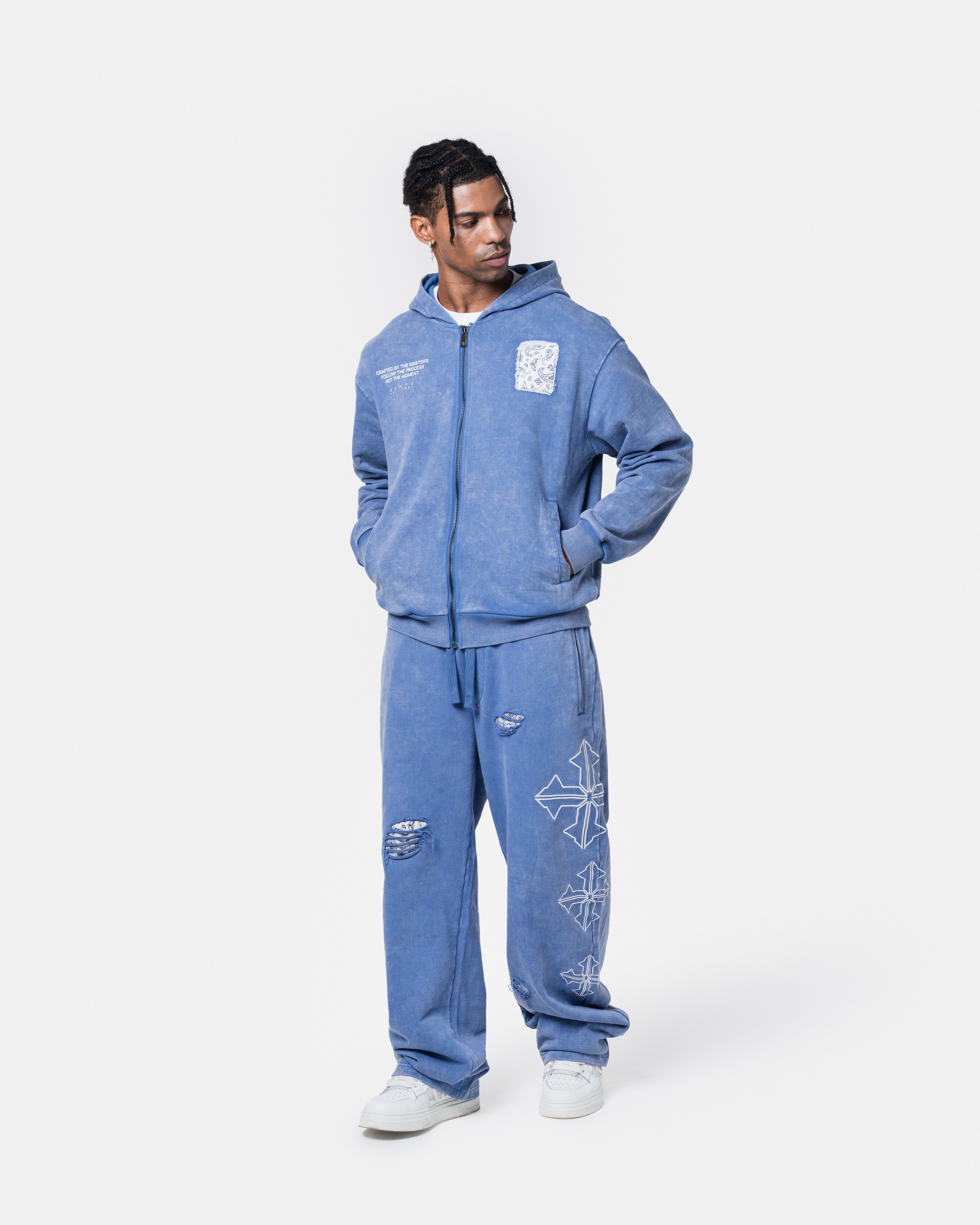 Destroy Zip Hoodie Blue