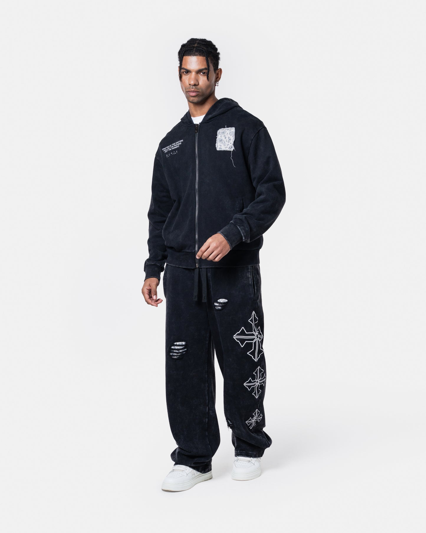 DESTROY ZIPPER HOODIE BLACK