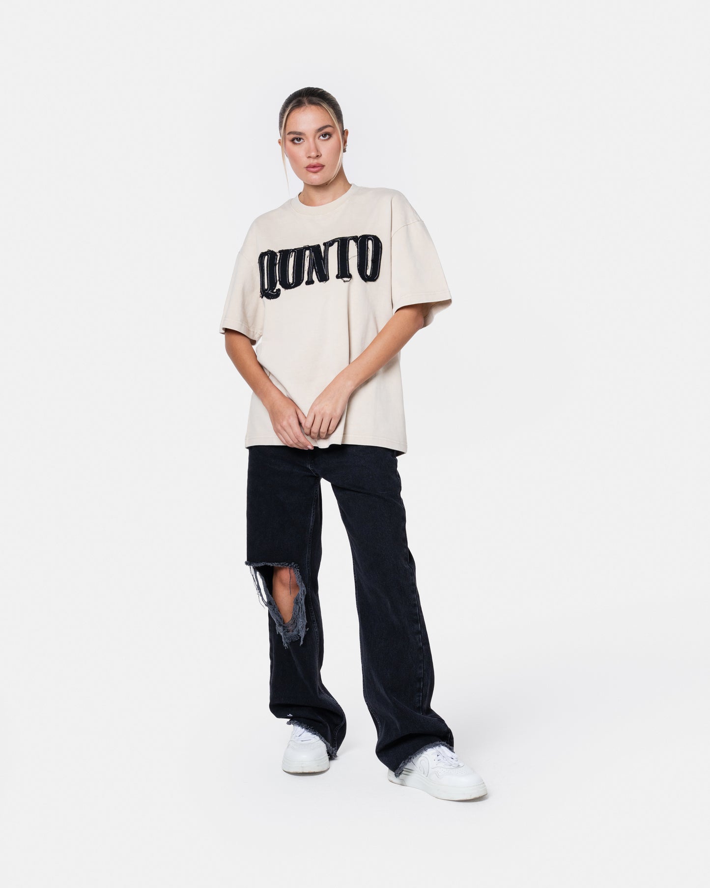 QUNTO OVERSIZE TEE CREAM