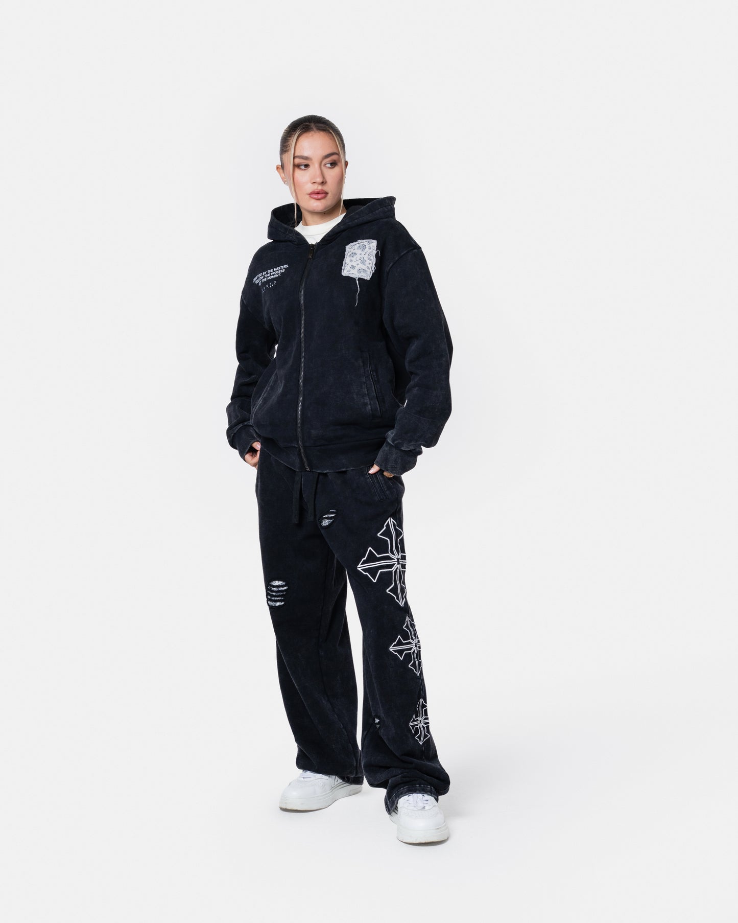 DESTROY ZIPPER HOODIE BLACK