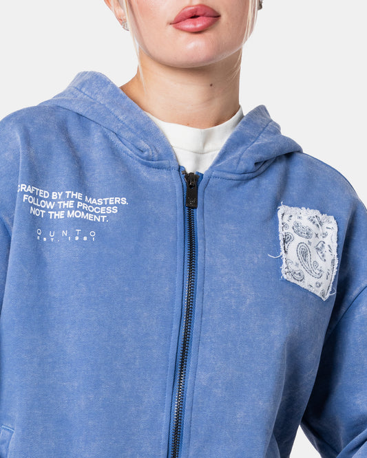 DESTROY ZIPPER HOODIE BLUE