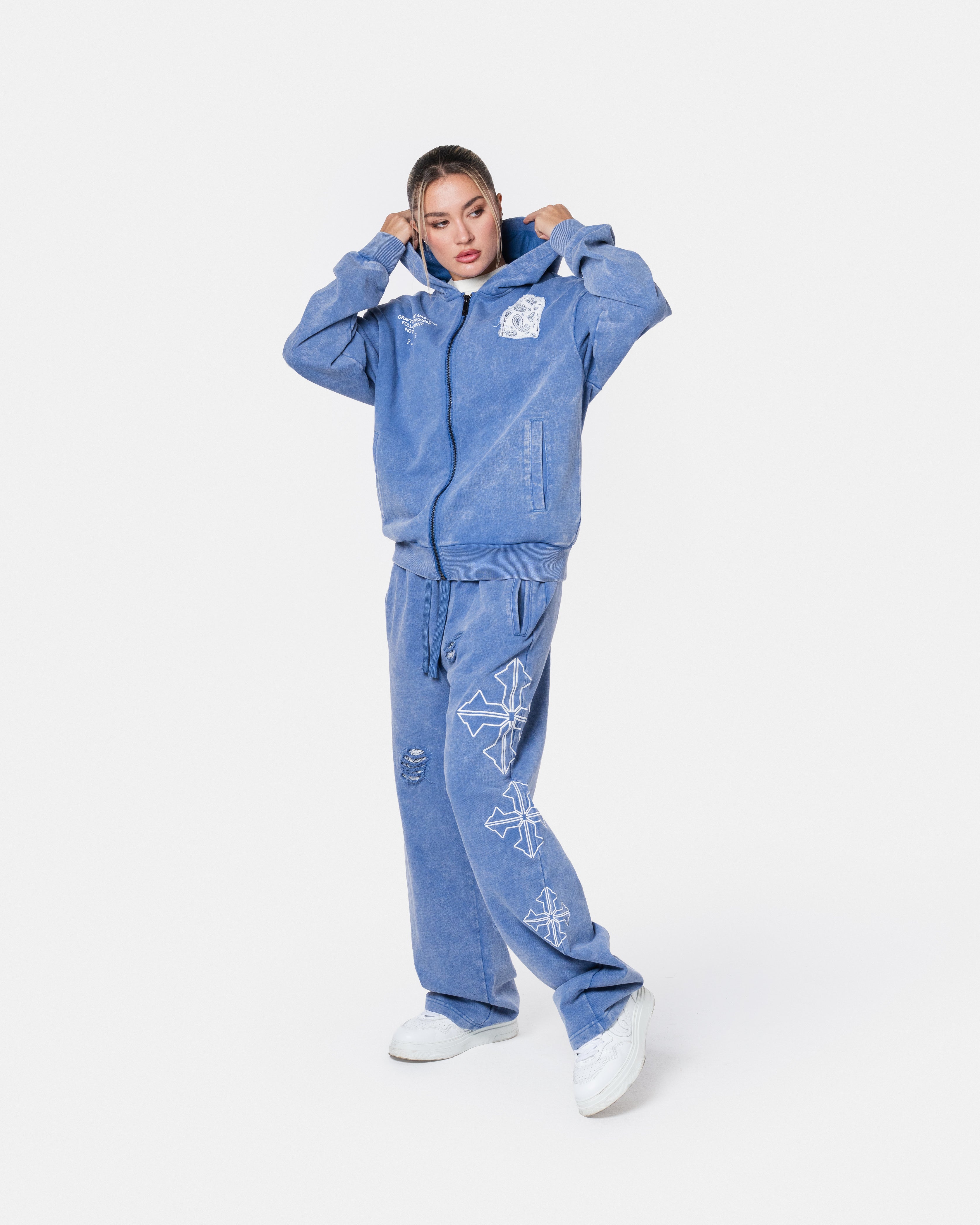 Destroy Zip Hoodie Blue