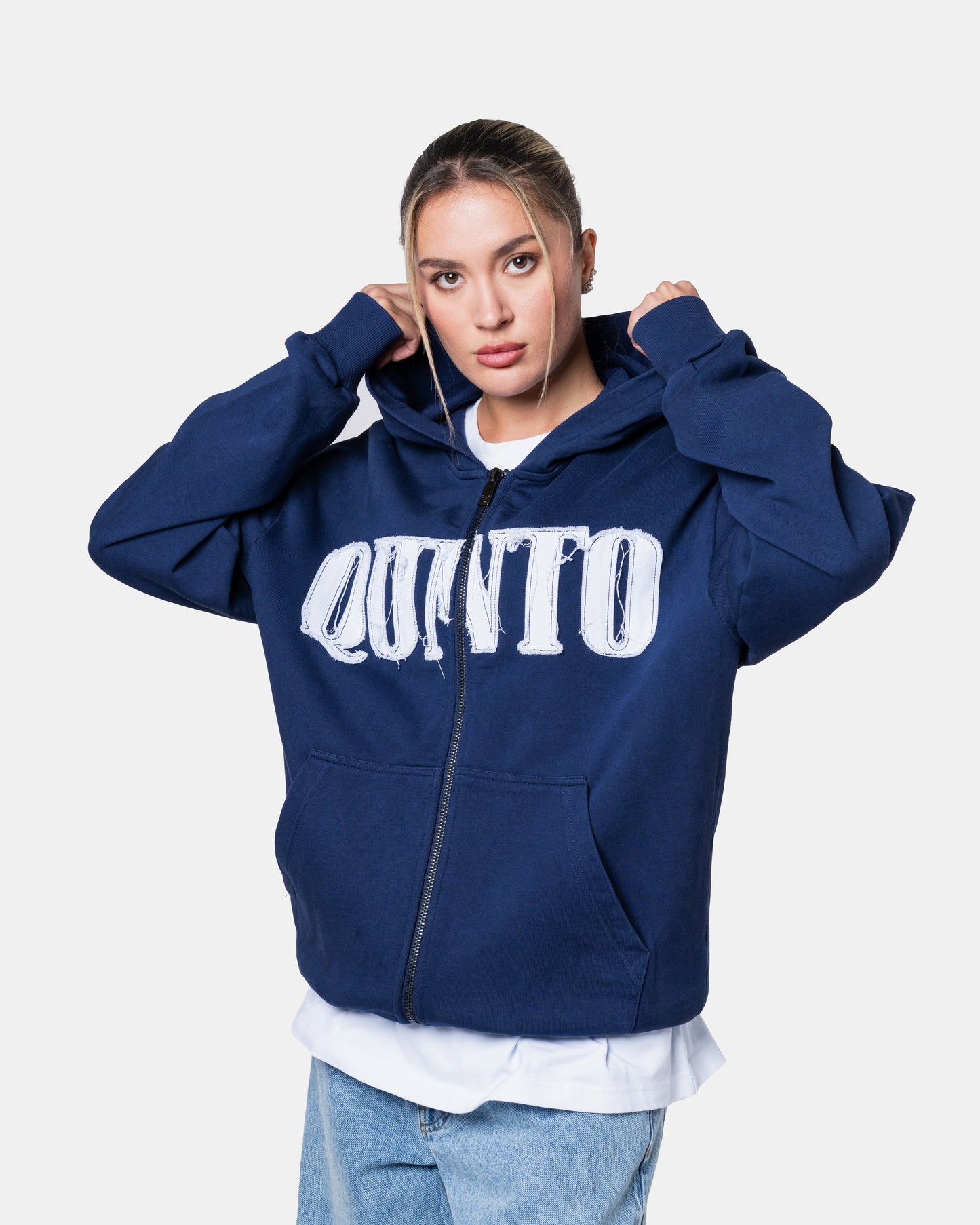 CLASSIC ZIPER HOODIE BLUE