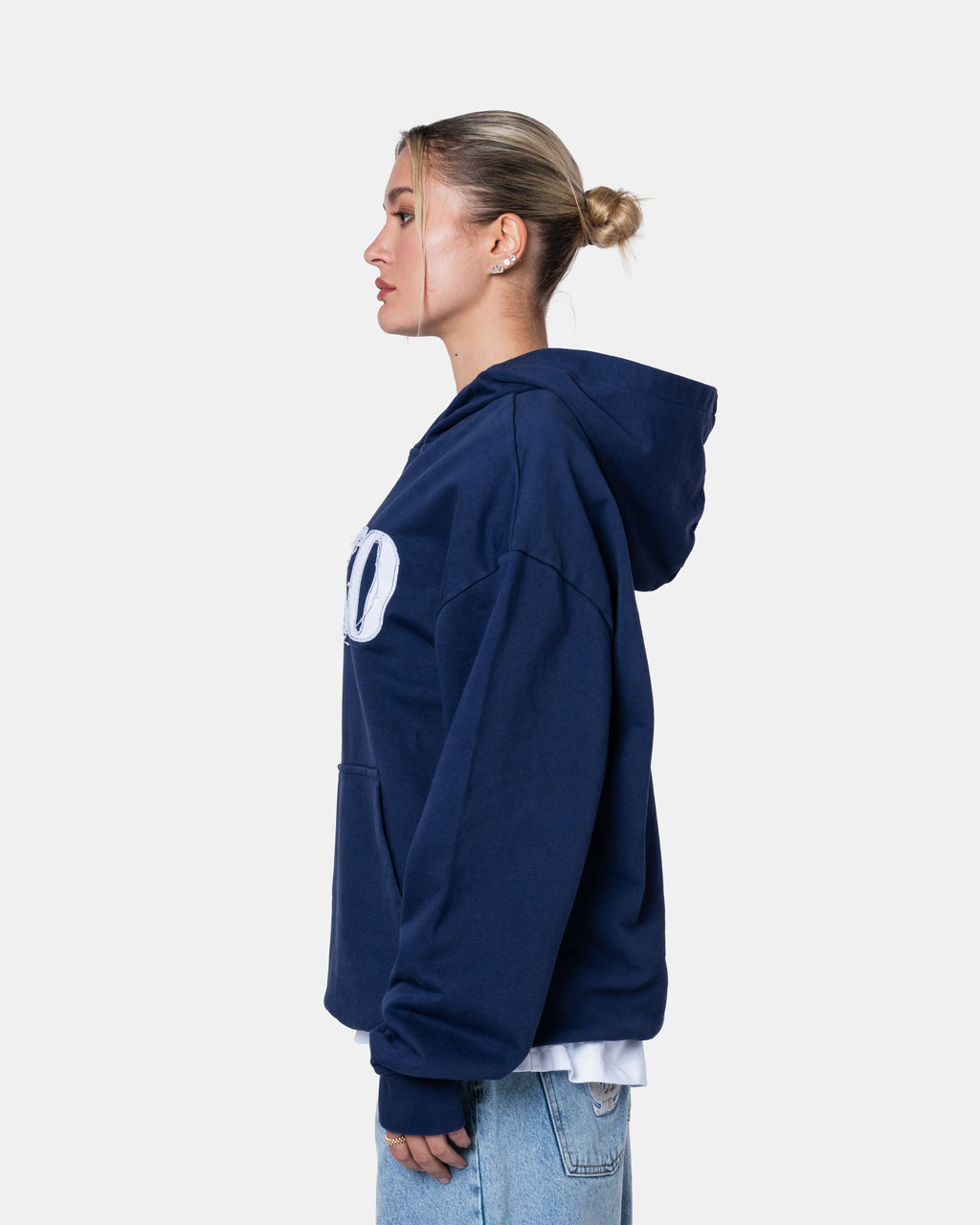 QUNTO C Logo Hoodie Blue