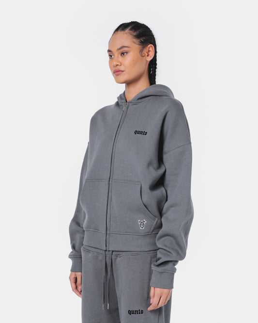 ESSENTIALS ZIPPER HOODIE GREY