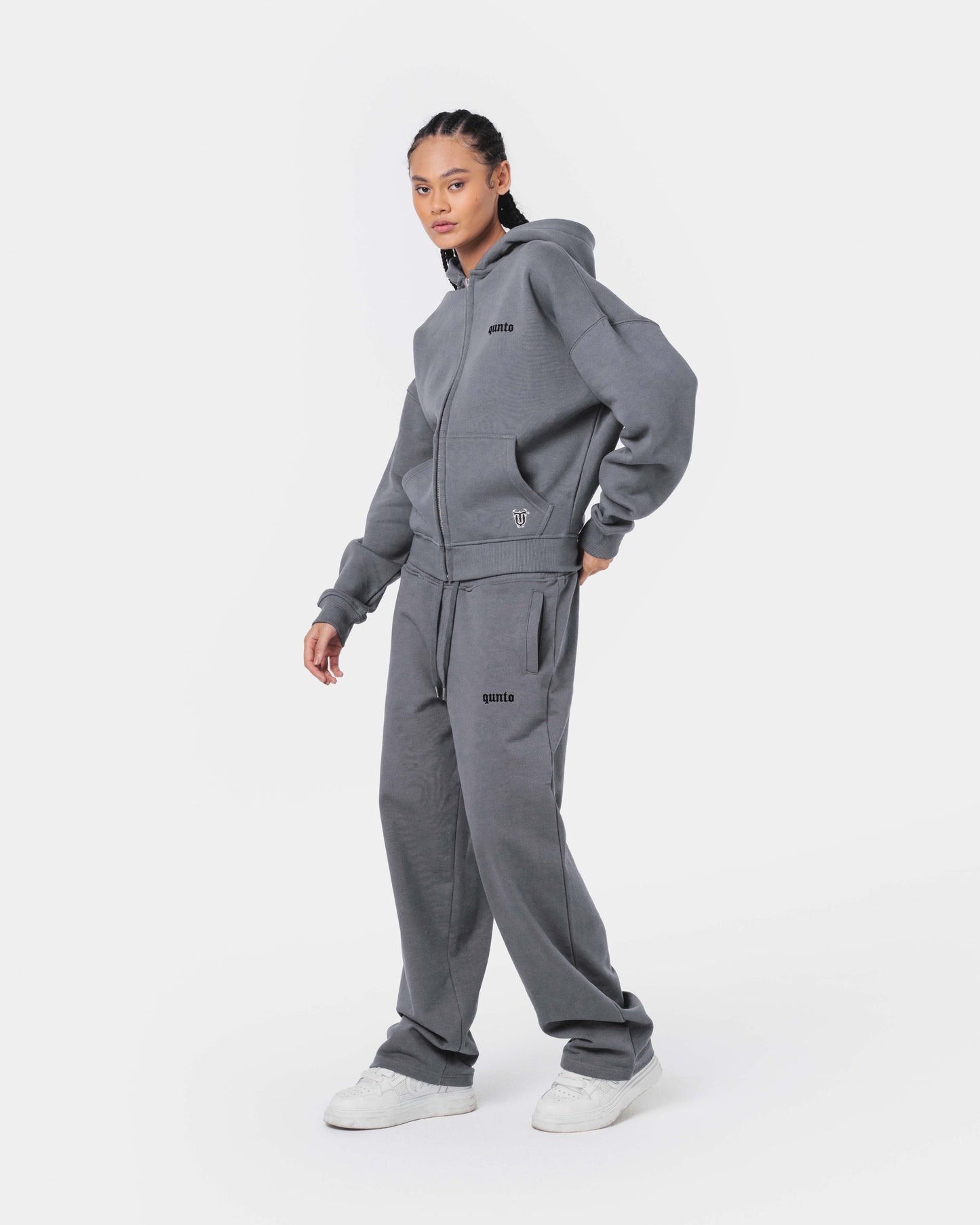 ESSENTIALS ZIPPER HOODIE GREY