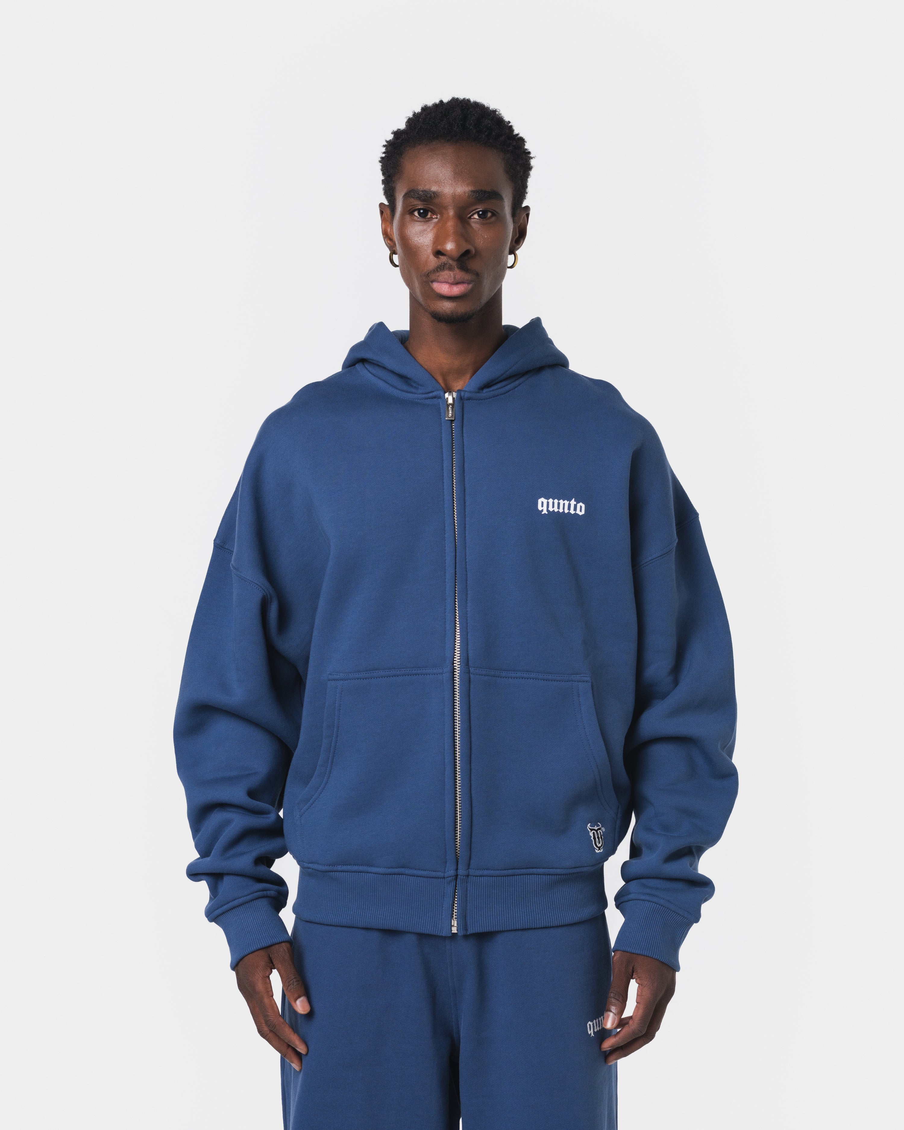 ESSENTIALS ZIPPER HOODIE BLUE