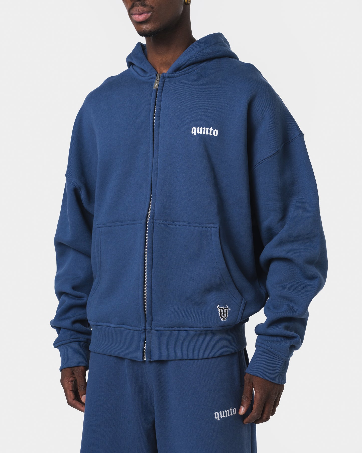 ESSENTIALS ZIPPER HOODIE BLUE