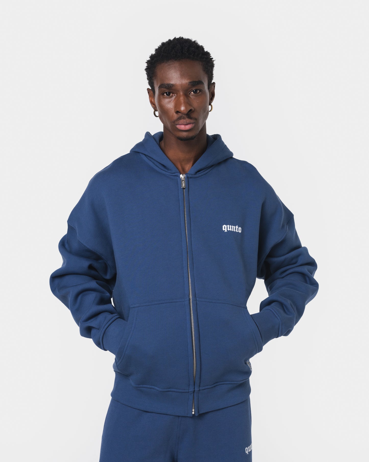 ESSENTIALS ZIPPER HOODIE BLUE