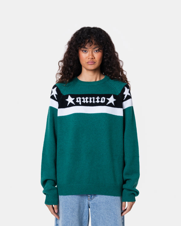 Star Banner Sweater Green