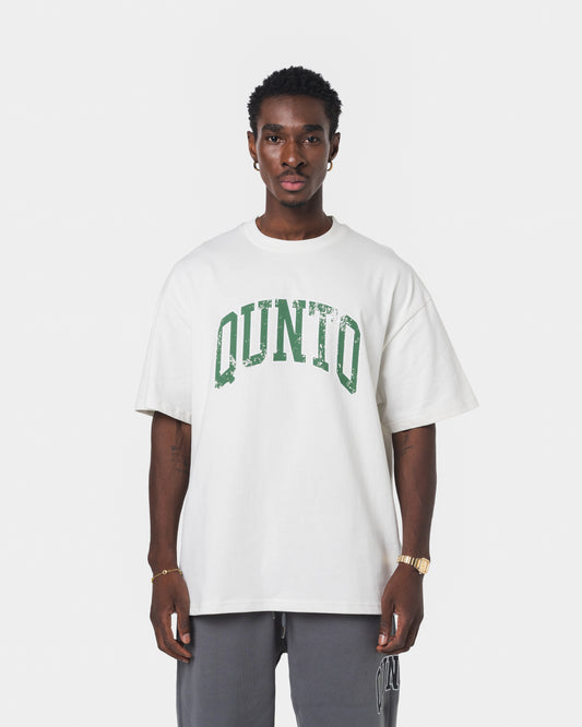 QUNTO GREEN ON WHITE TSHIRT