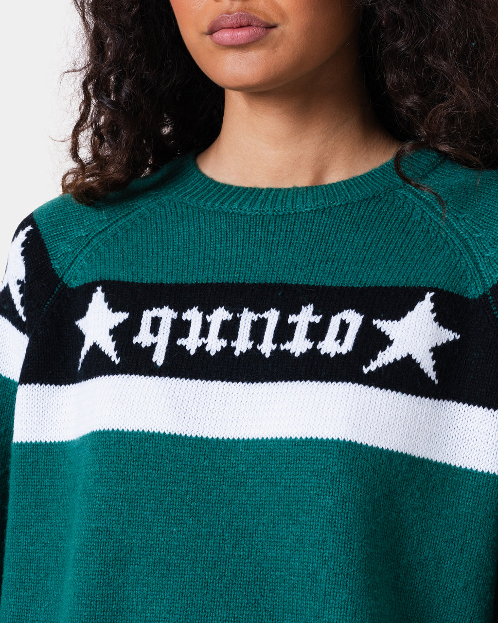 Star Banner Sweater Green