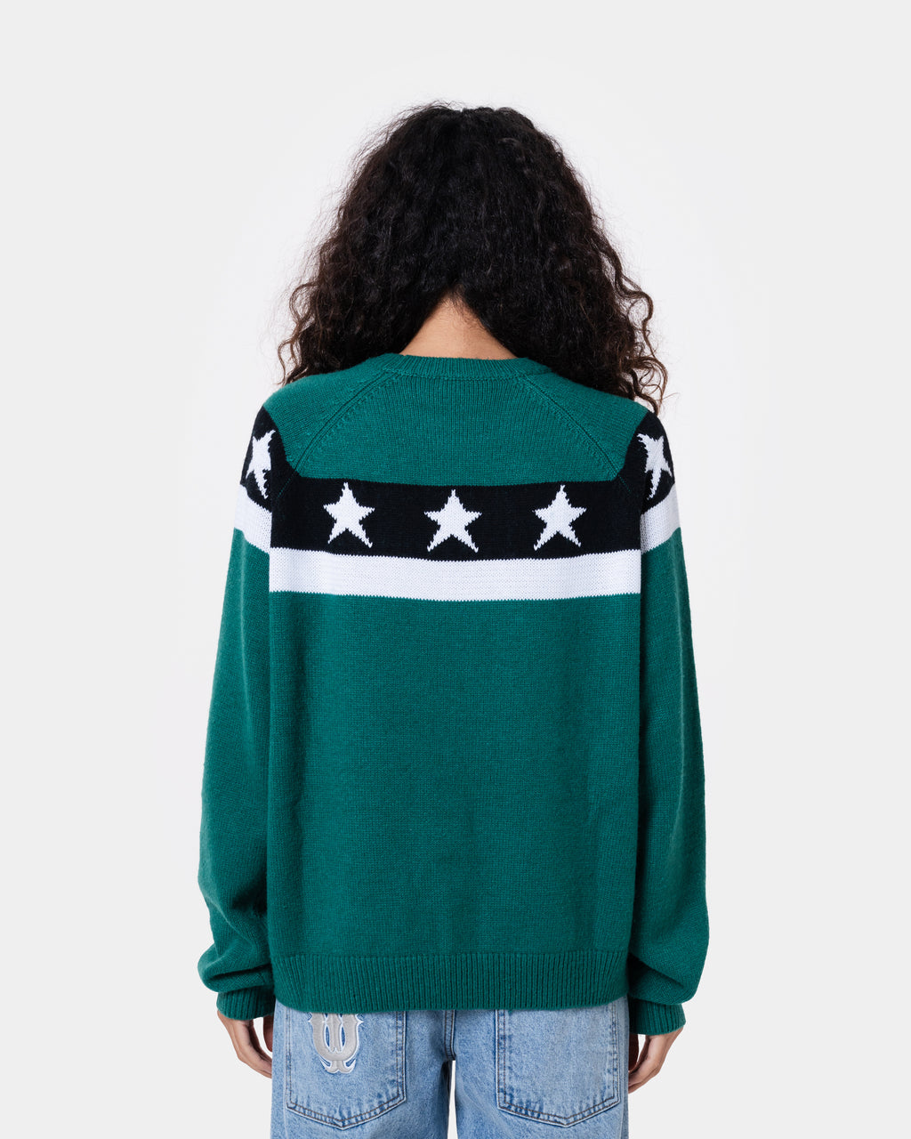 Star Banner Sweater Green