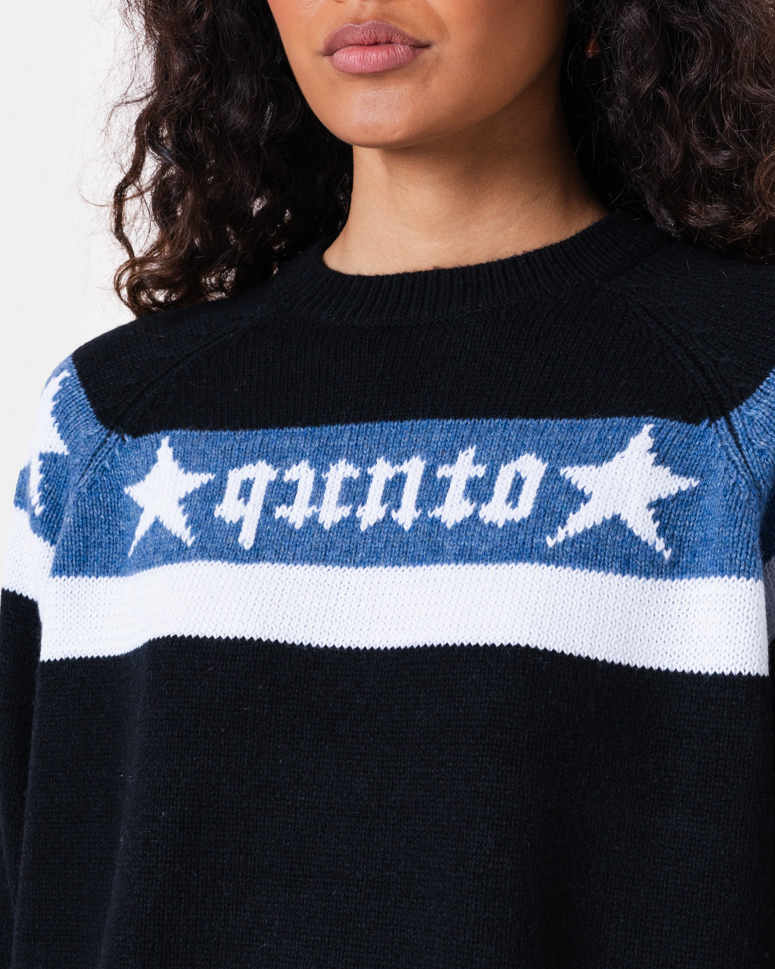Star Banner Sweater Black
