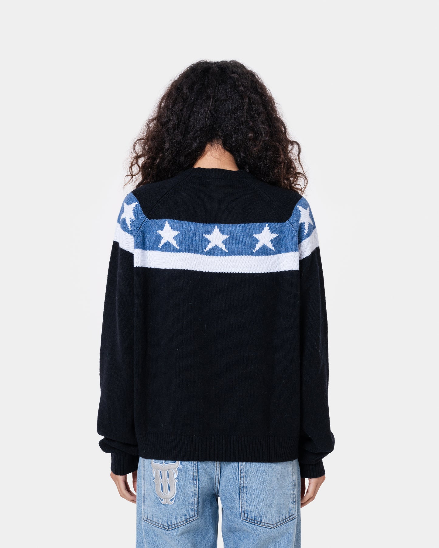 STAR BANNER SWEATER BLACK