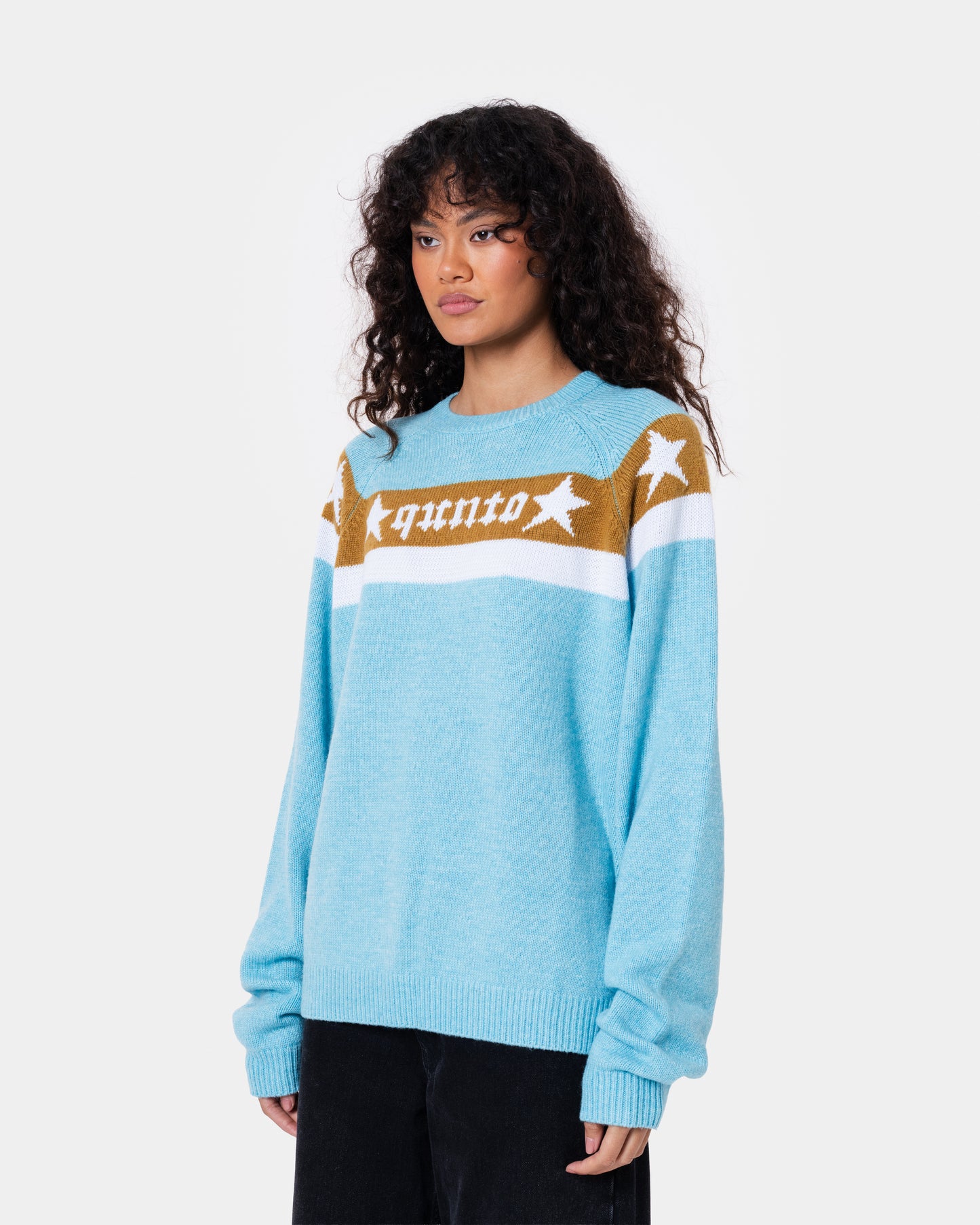 STAR BANNER SWEATER BLUE