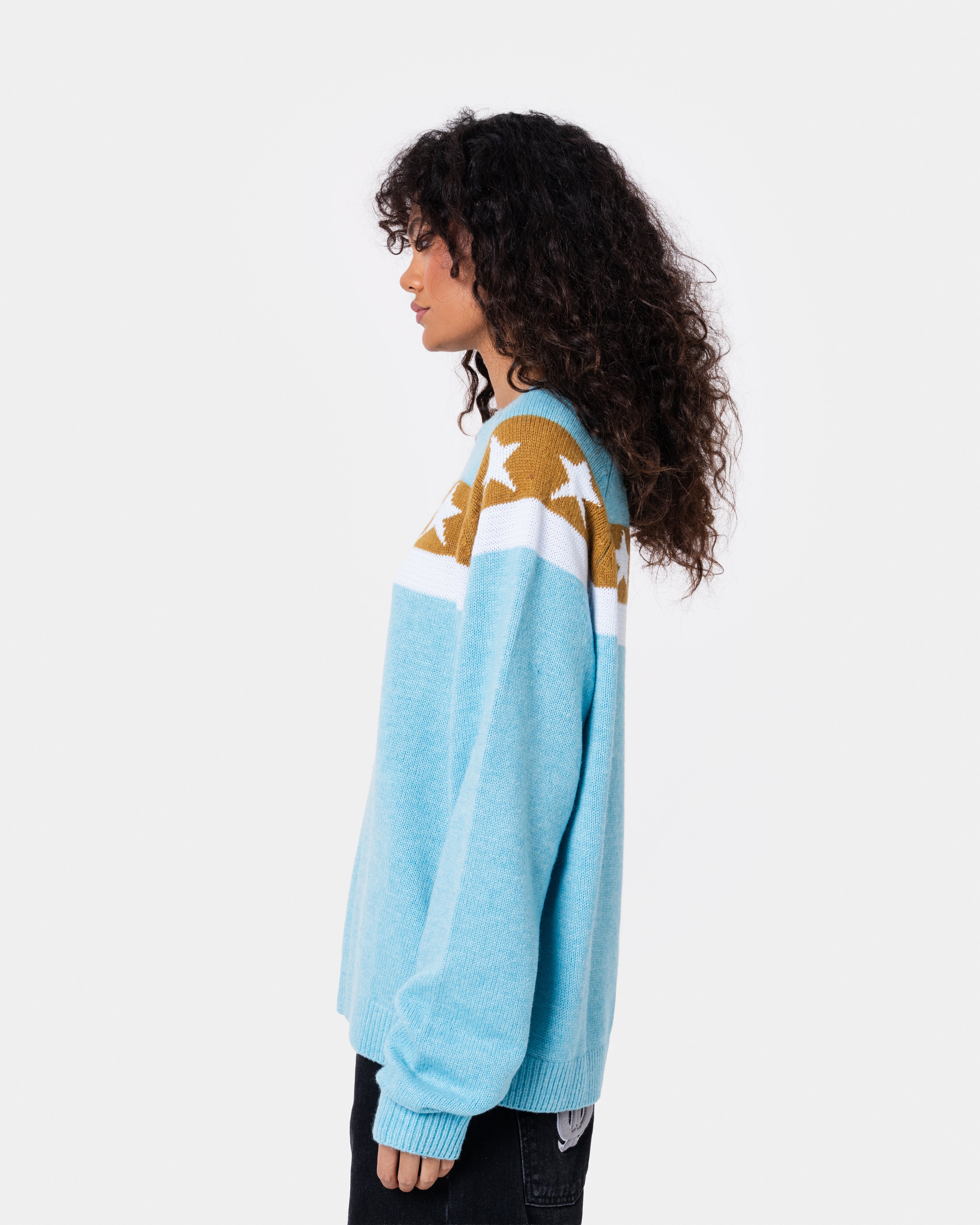Star Banner Sweater Blue