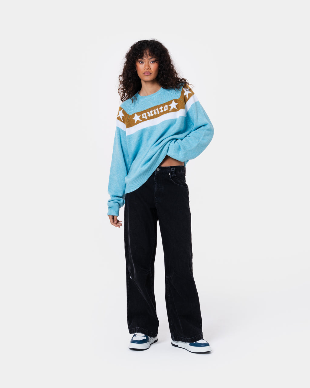 Star Banner Sweater Blue