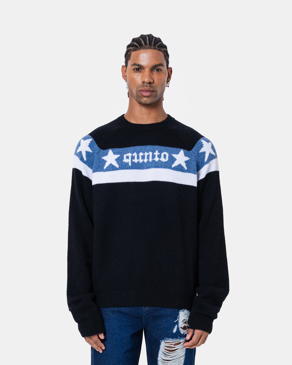 Star Banner Sweater Black