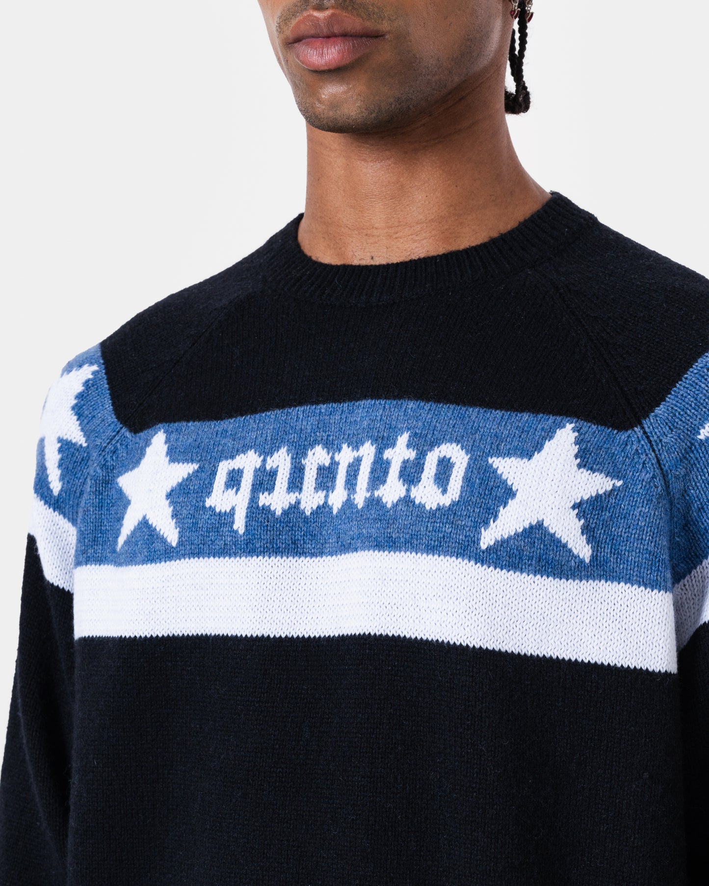 STAR BANNER SWEATER BLACK