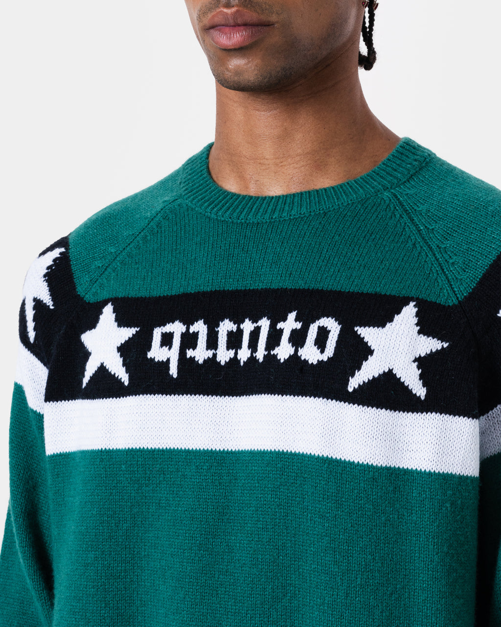 Star Banner Sweater Green