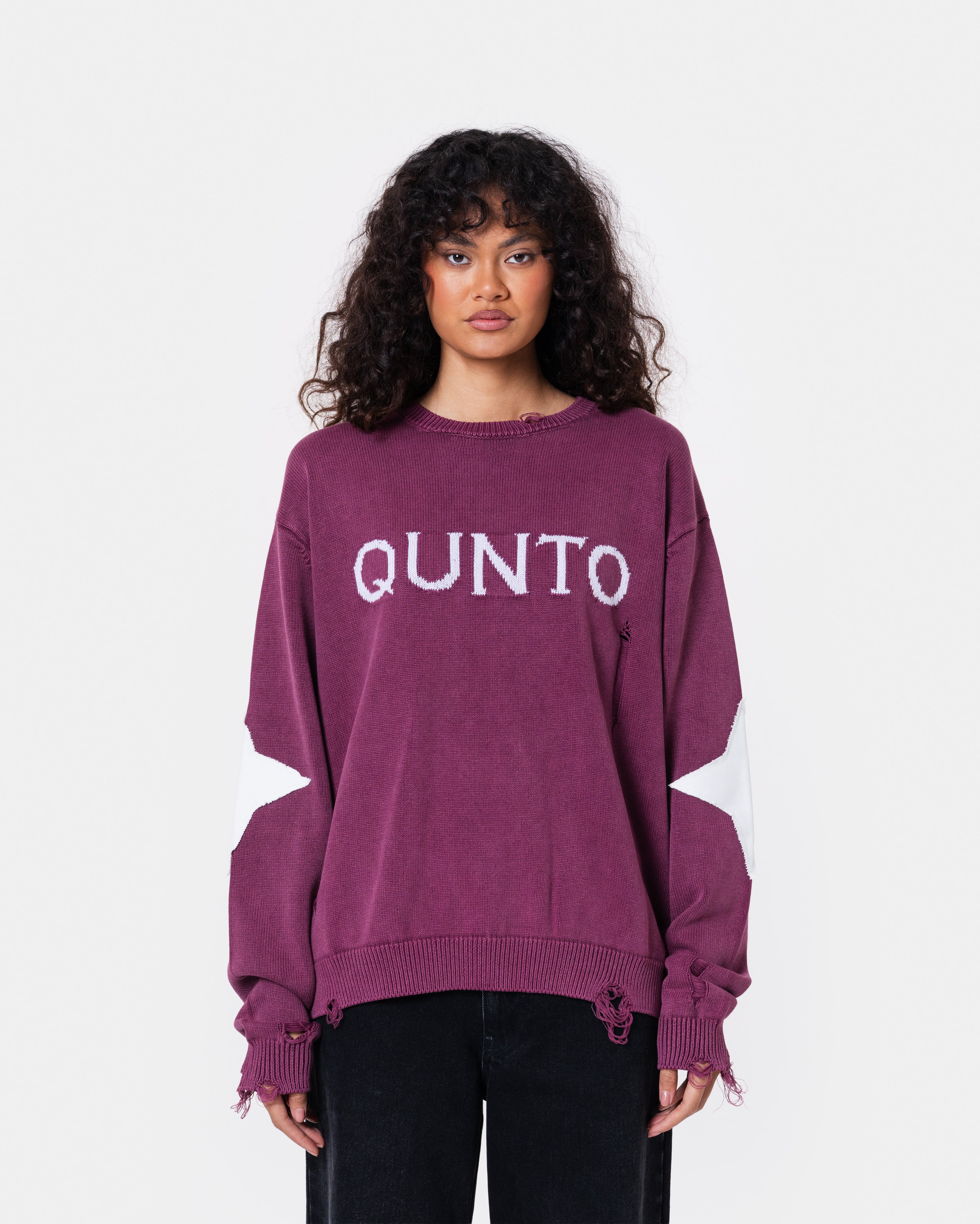 Destroyed Sweater Knit Red