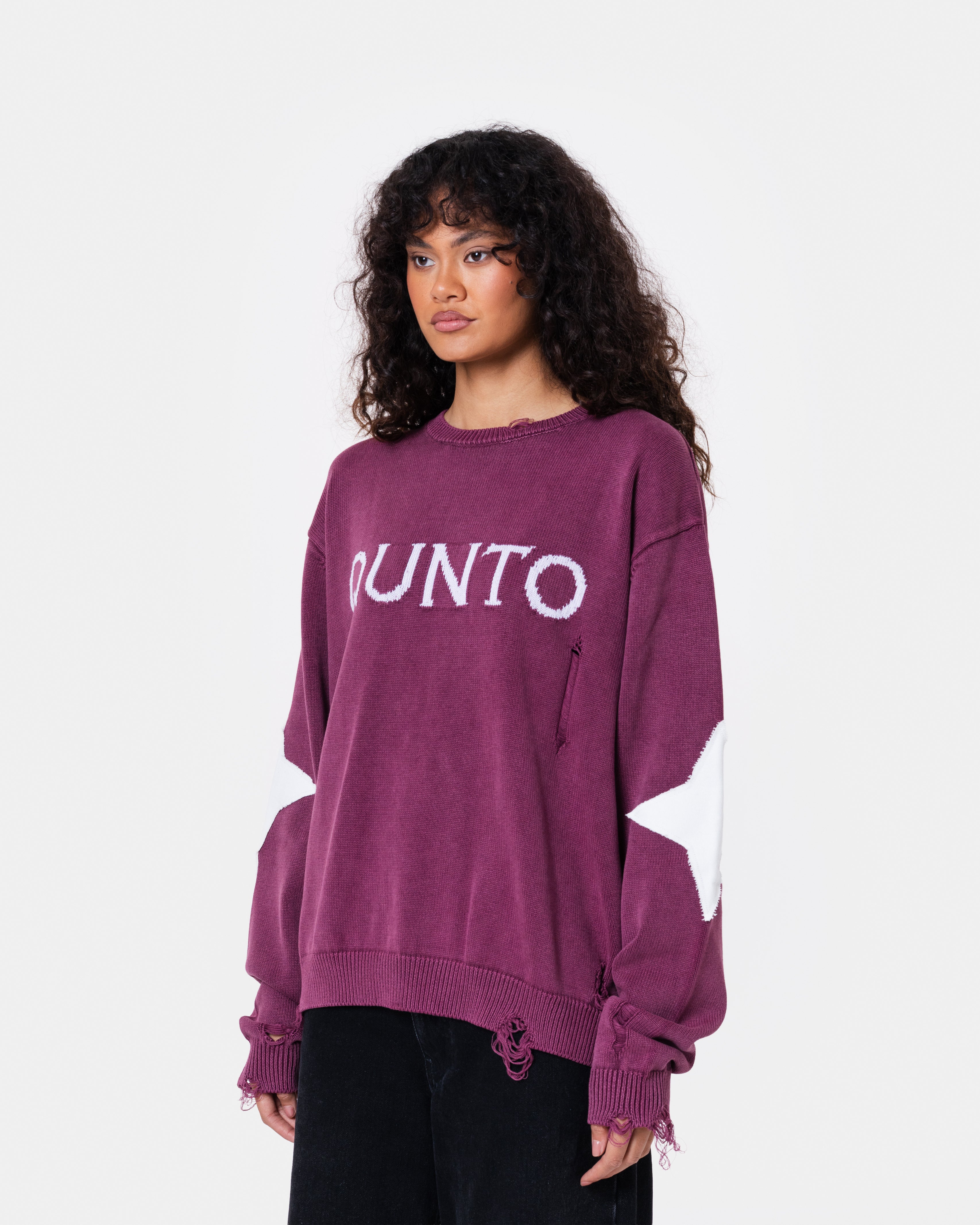 Destroyed Sweater Knit Red