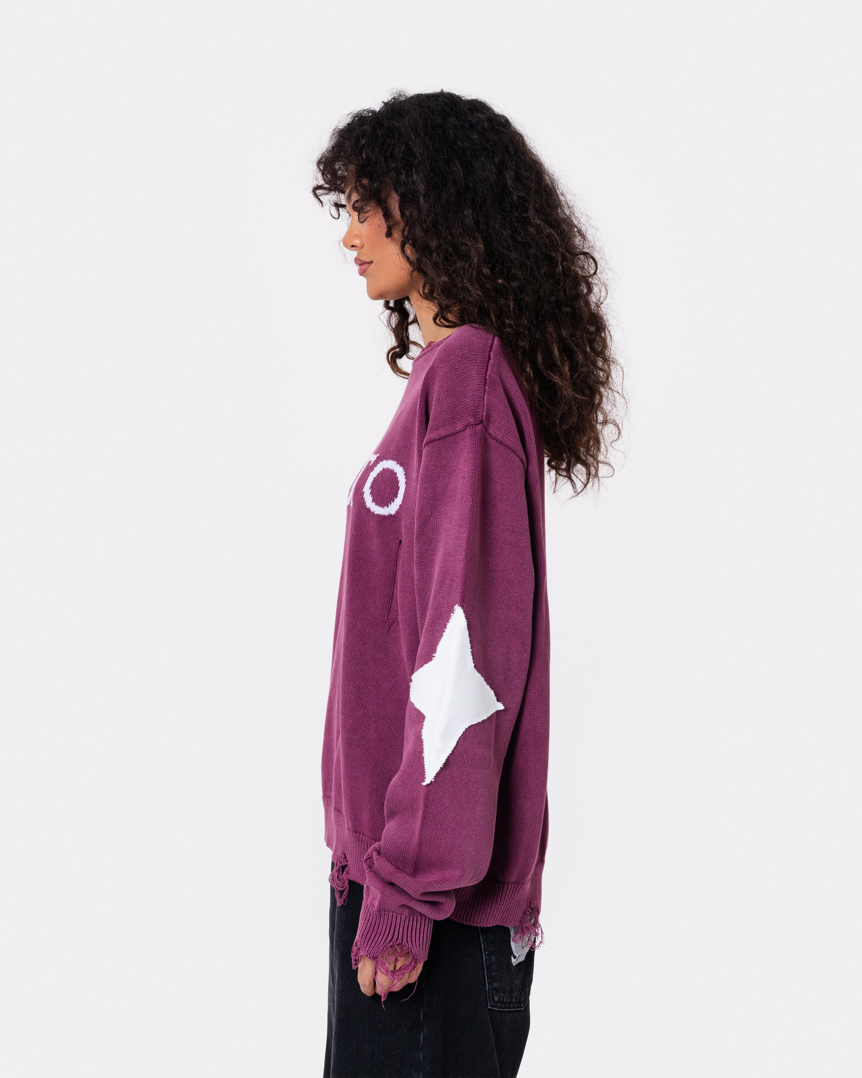 Destroyed Sweater Knit Red
