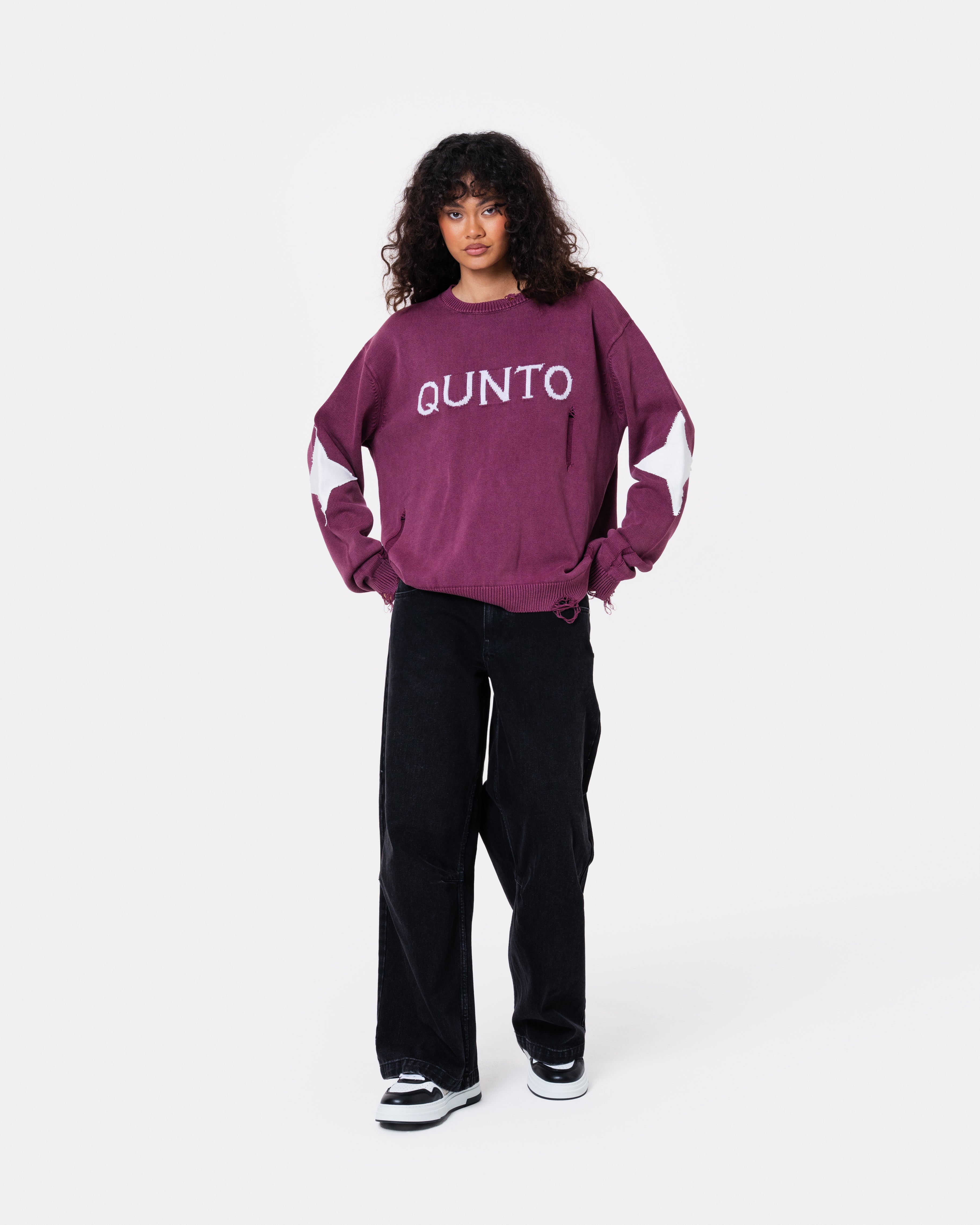 Destroyed Sweater Knit Red