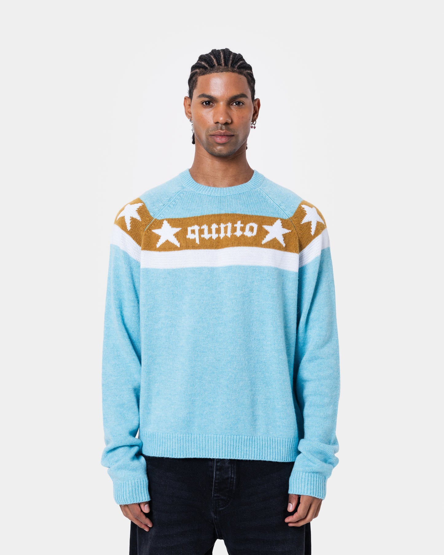 STAR BANNER SWEATER BLUE