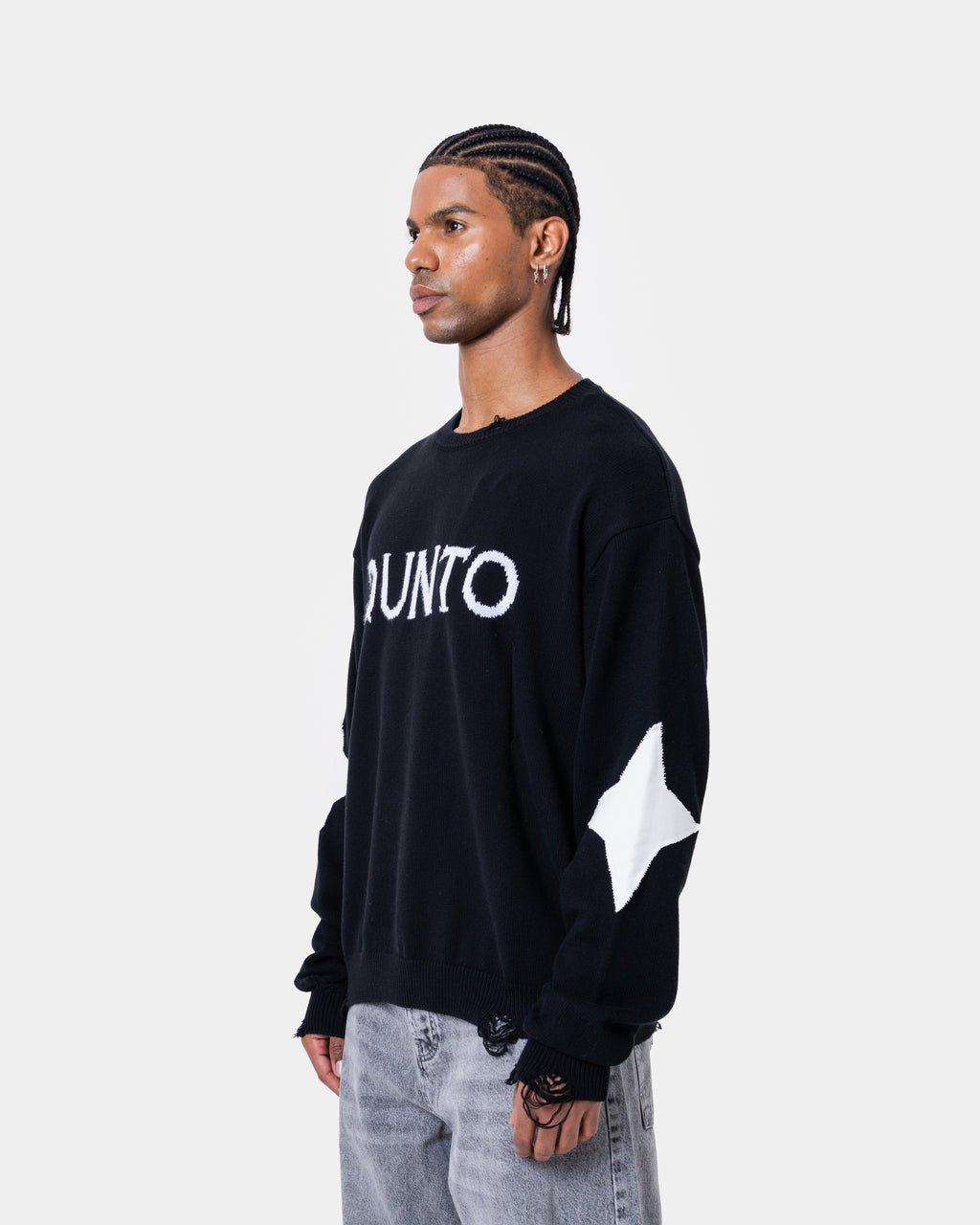 Destroyed Sweater Knit Black