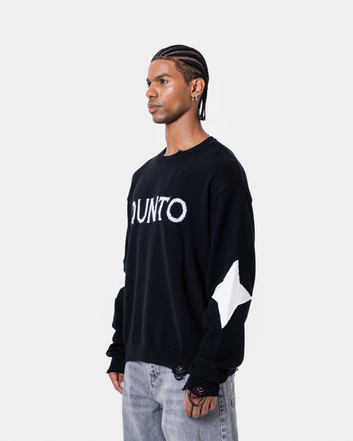 Destroyed Sweater Knit Black