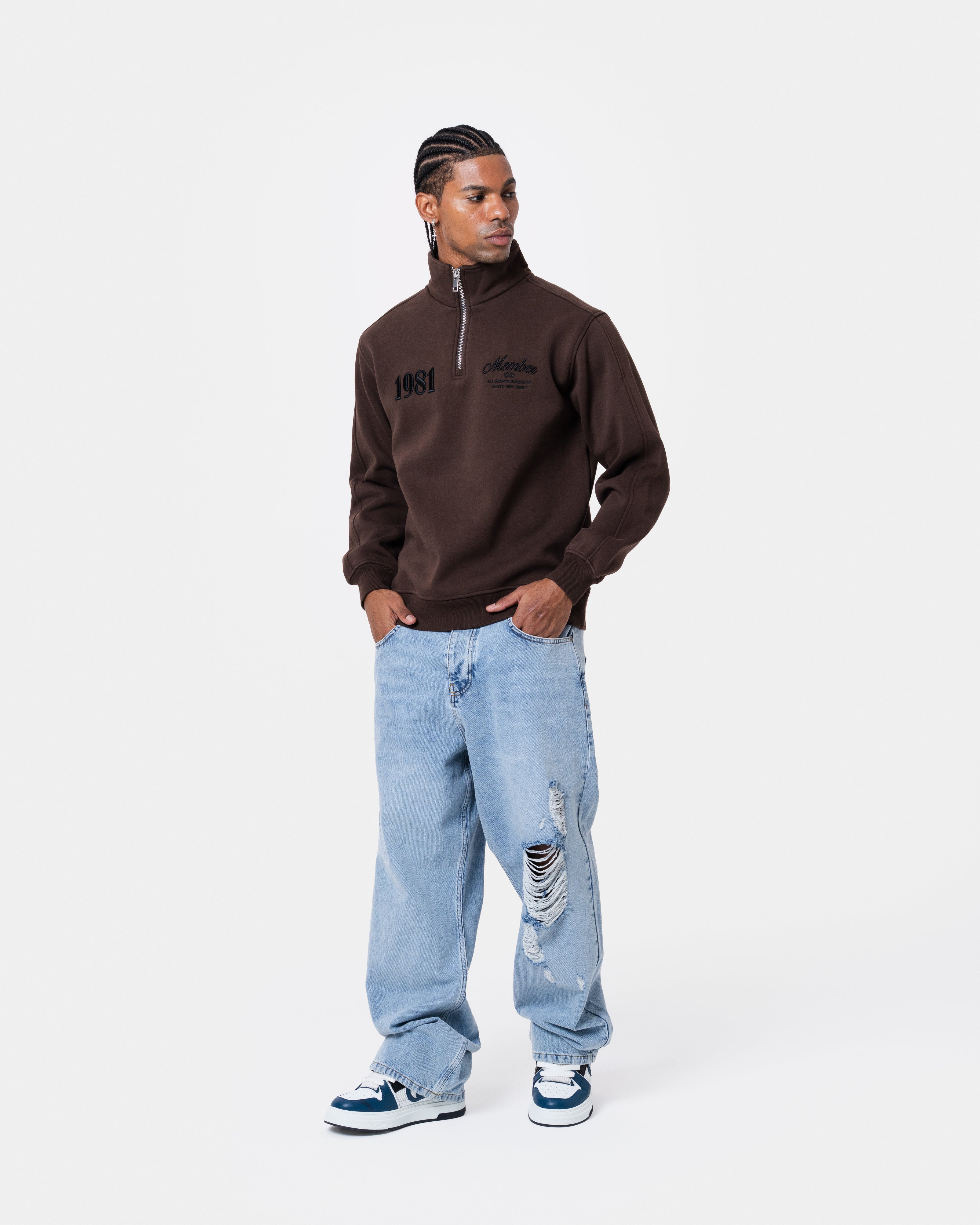 1981 Member Brown Half Zip