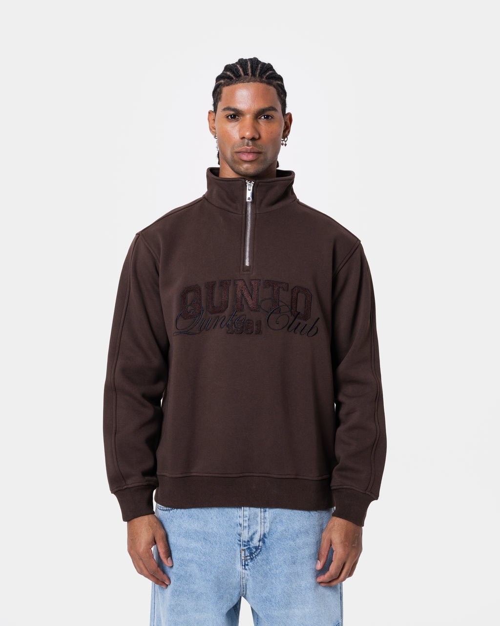 QUNTO Club Brown Half-Zip