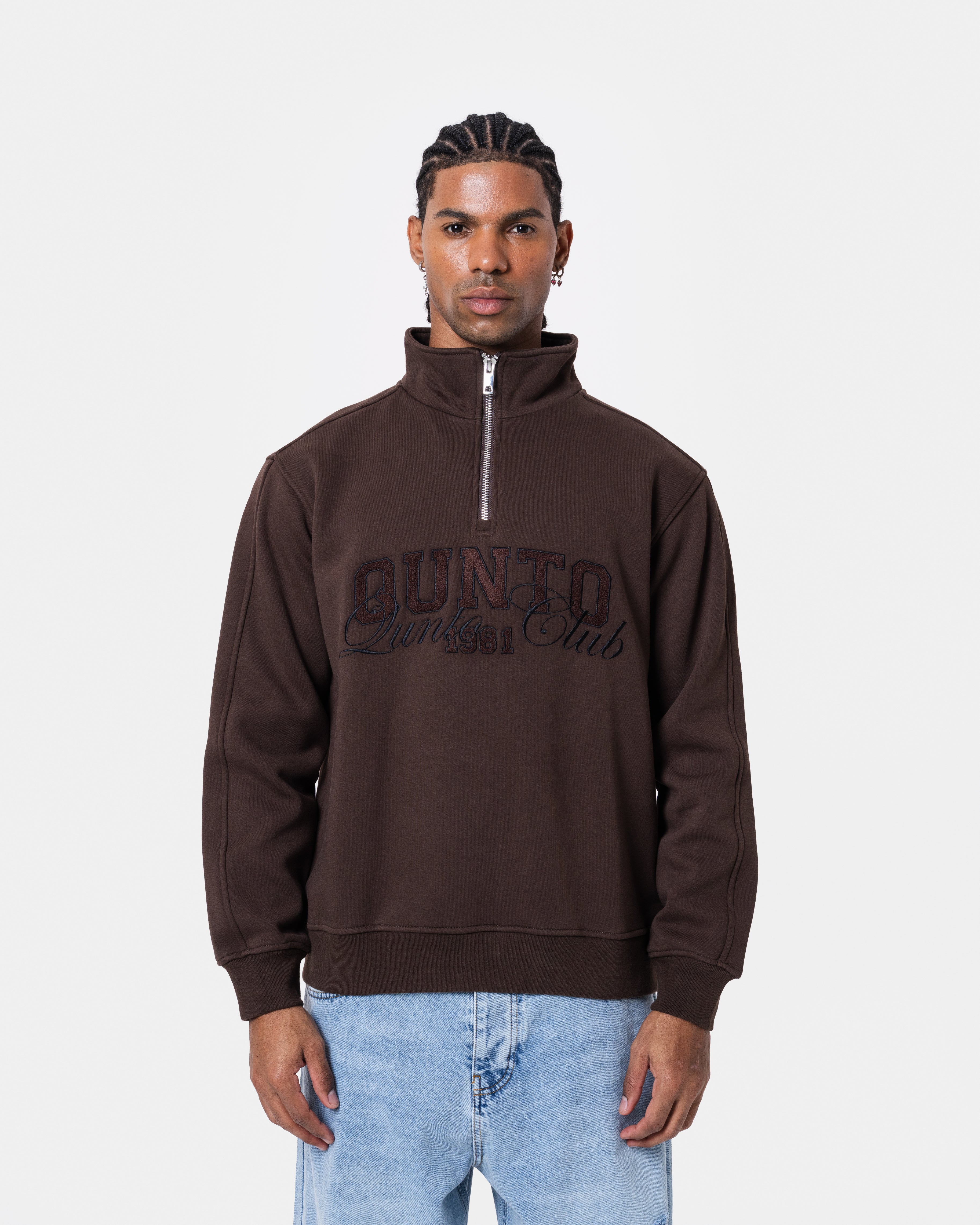 QUNTO Club Brown Half-Zip