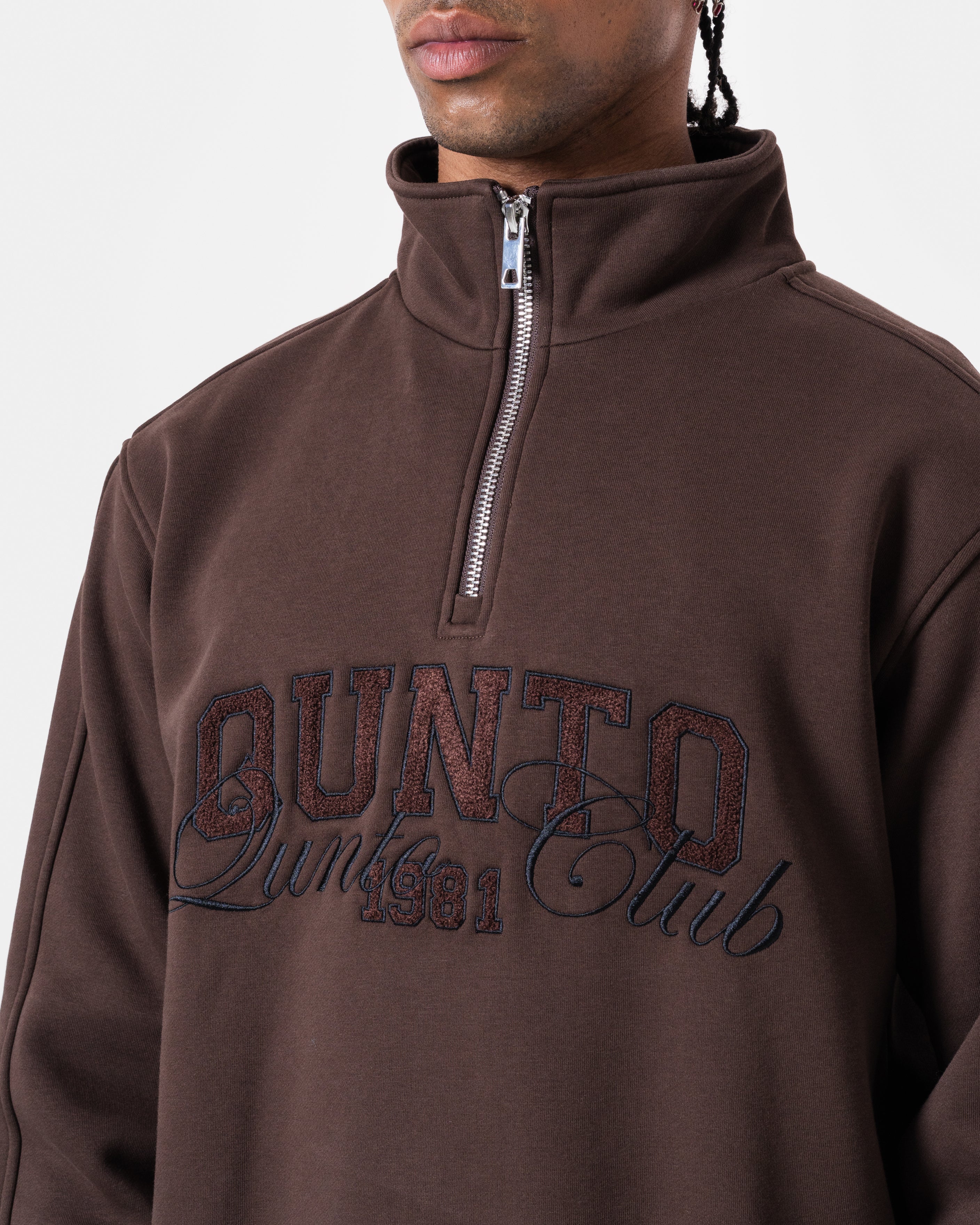QUNTO Club Brown Half-Zip