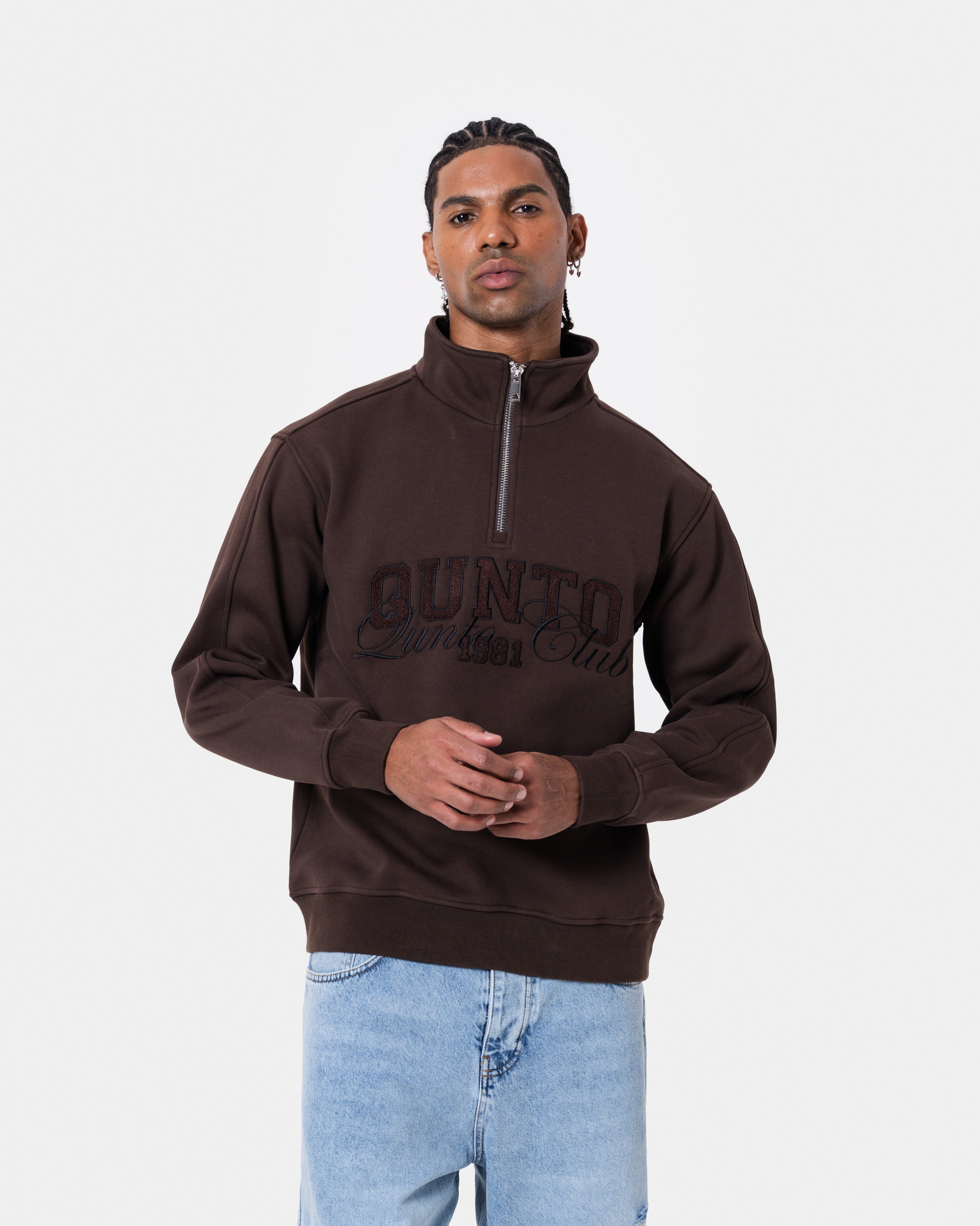 QUNTO Club Brown Half-Zip