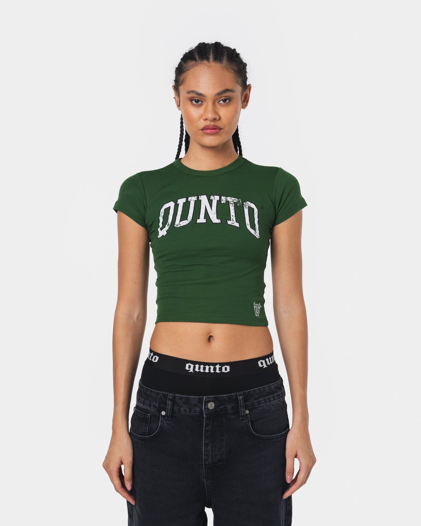 WHITE ON GREEN BABY TEE