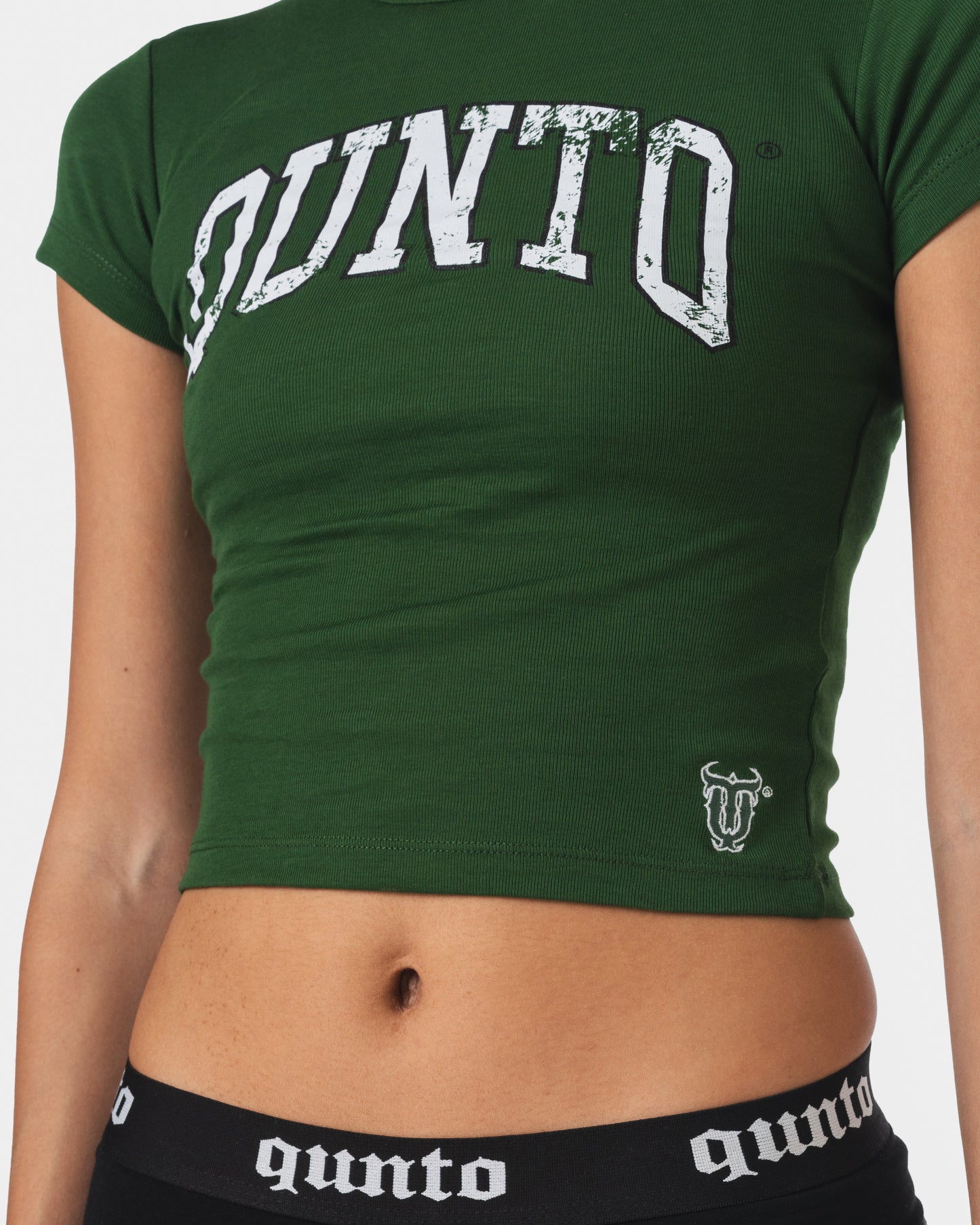 WHITE ON GREEN BABY TEE