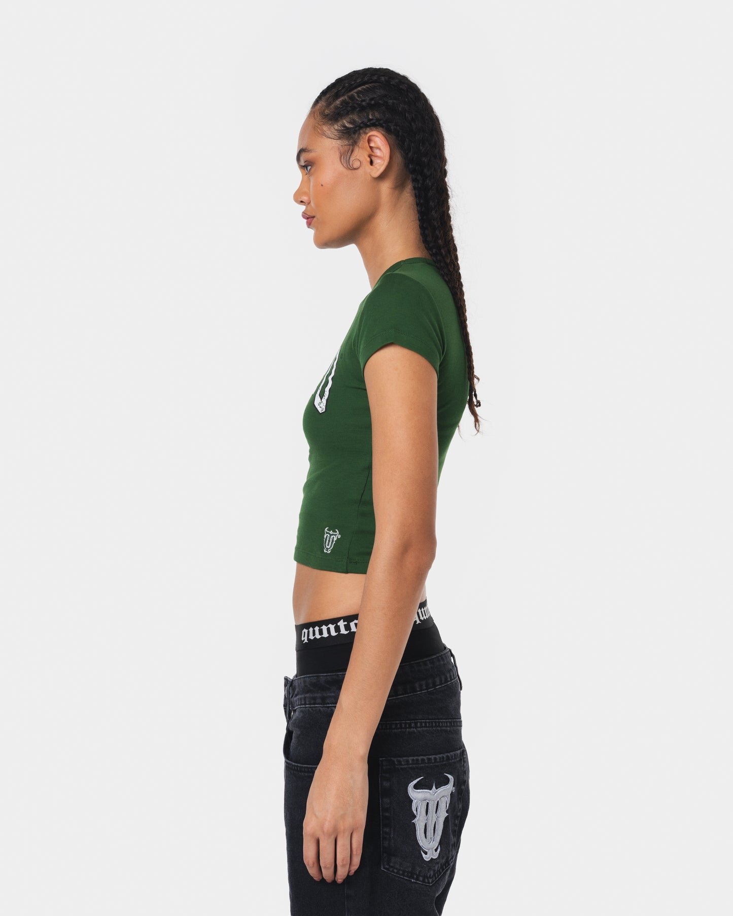 WHITE ON GREEN BABY TEE