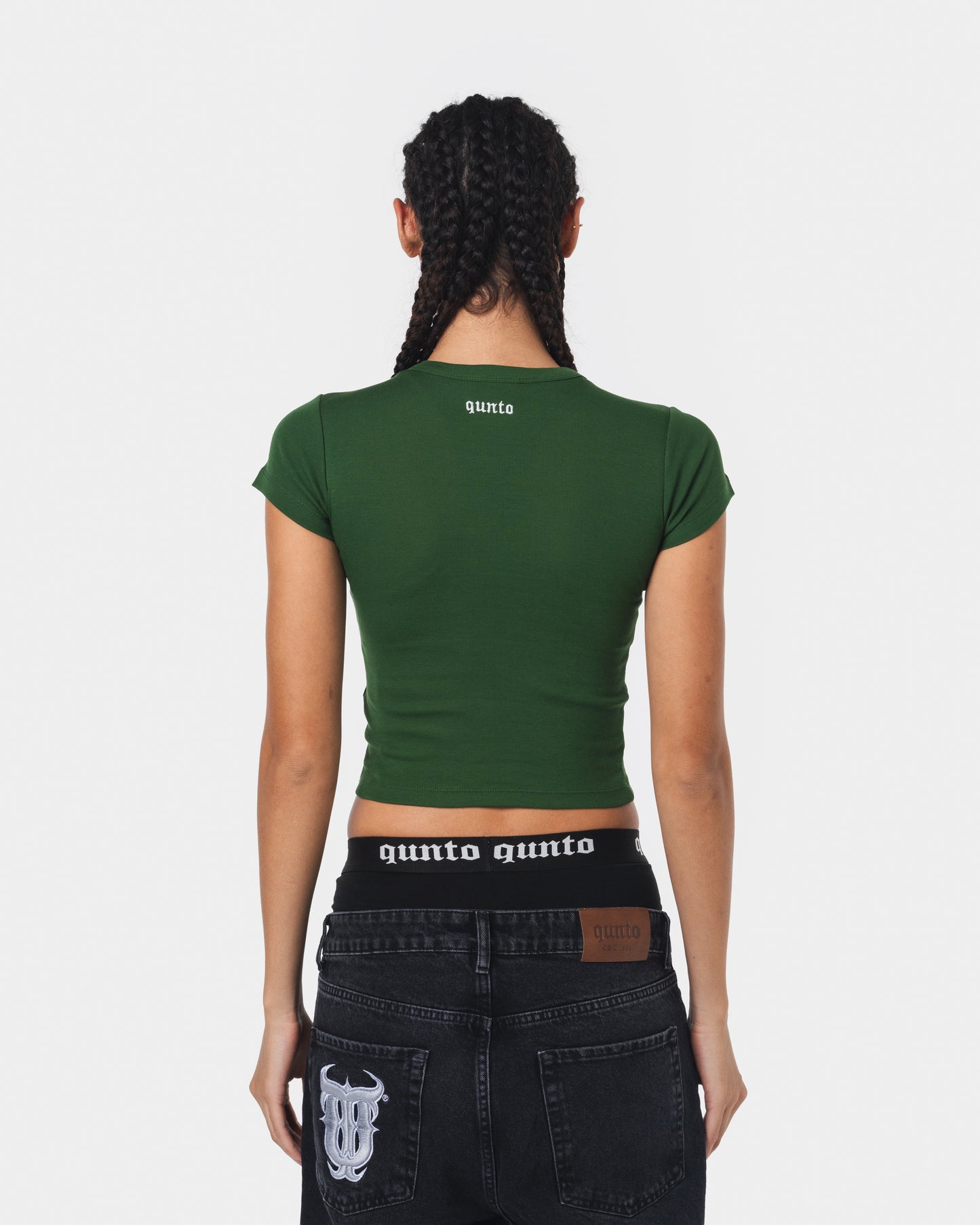 WHITE ON GREEN BABY TEE