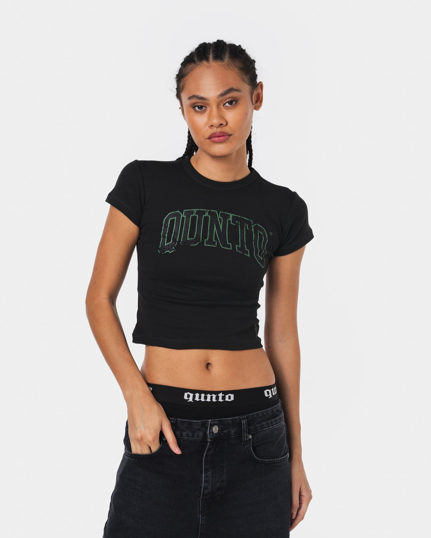 GREEN OUTLINER BABY TEE
