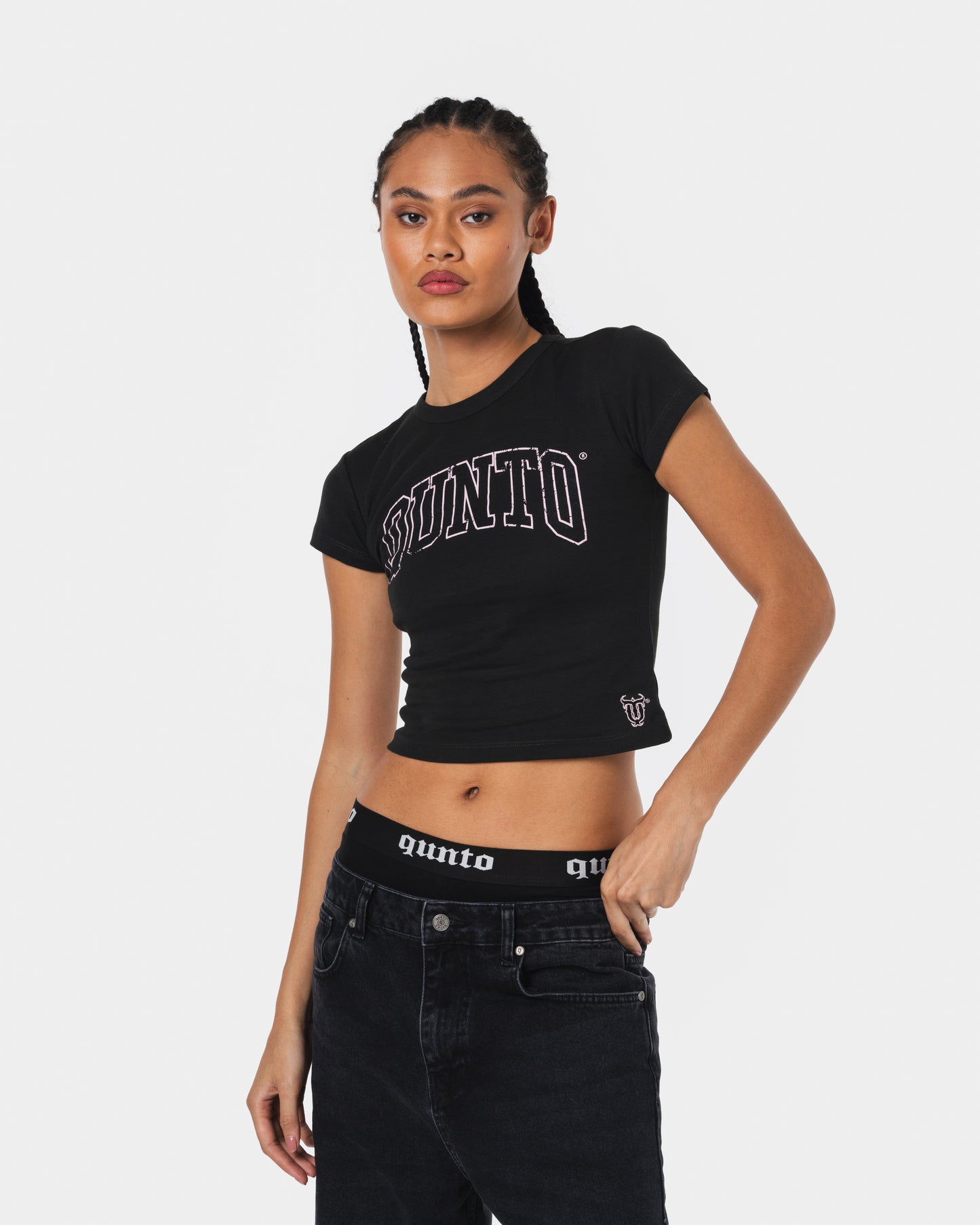 PINK OUTLINER BABY TEE