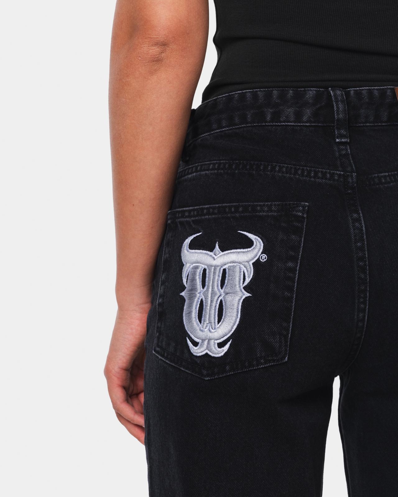 W RIPPED JEANS BLACK