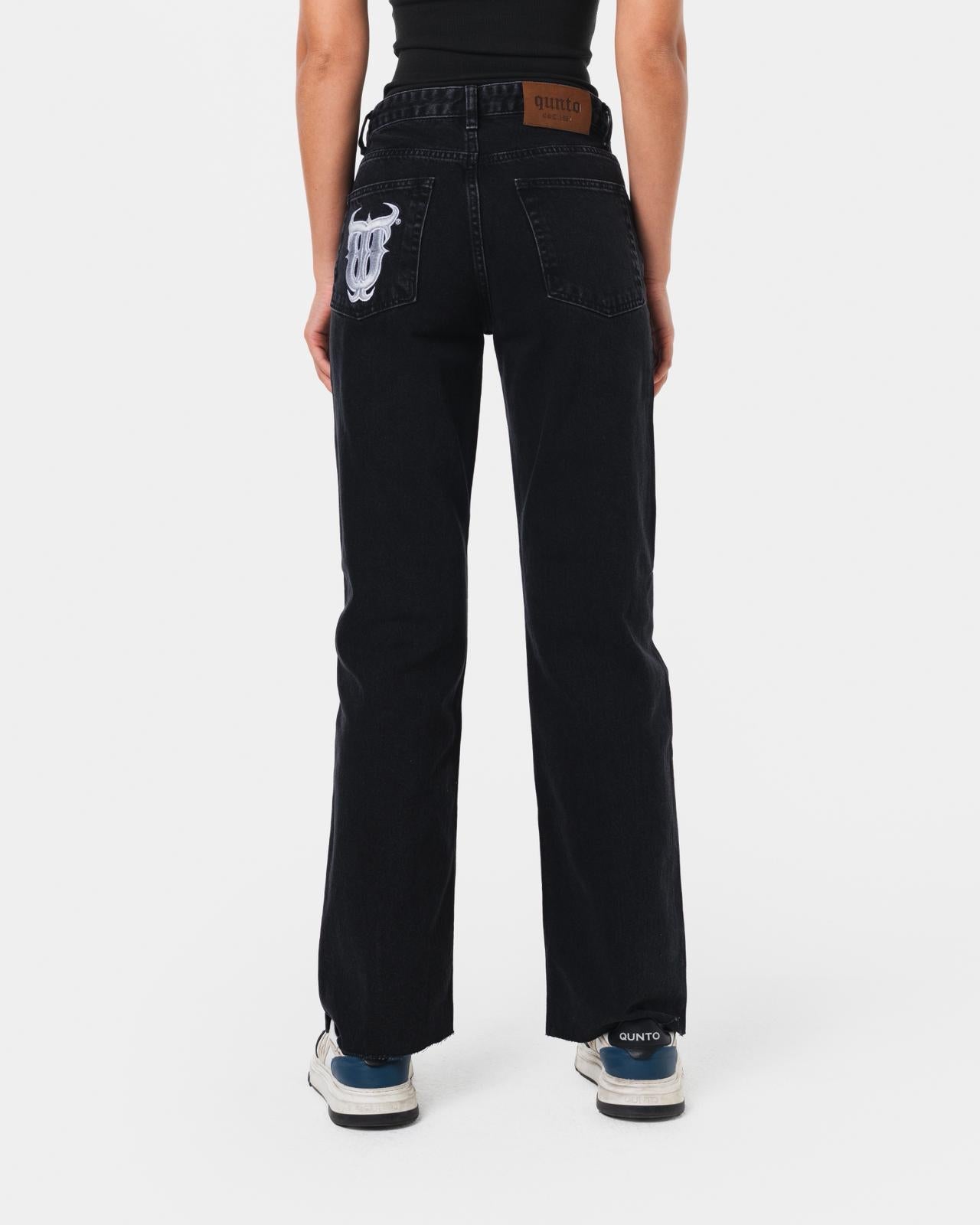 W RIPPED JEANS BLACK